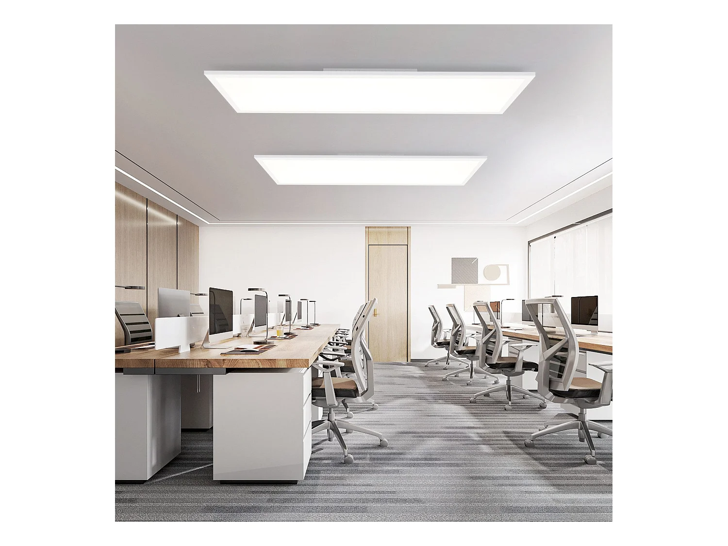 NETTLIFE Panneau LED 100 x 25 cm variable, long éclairage RVB à changement de couleur plate avec télécommande, 24 W