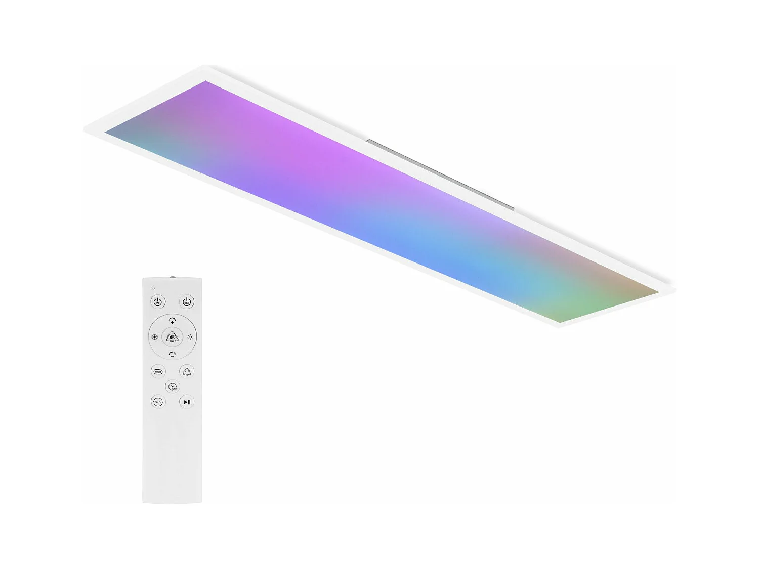 NETTLIFE Panneau LED 100 x 25 cm variable, long éclairage RVB à changement de couleur plate avec télécommande, 24 W