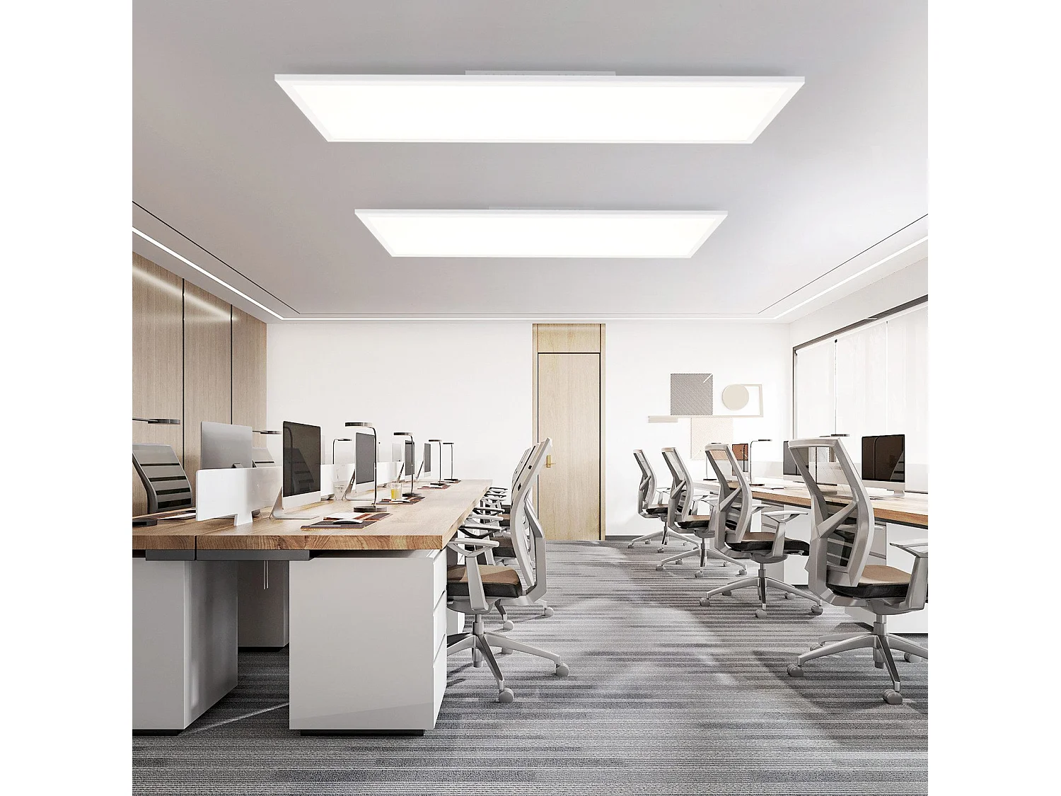 NETTLIFE Panneau LED 100 x 25 cm variable, long éclairage RVB à changement de couleur plate avec télécommande, 24 W