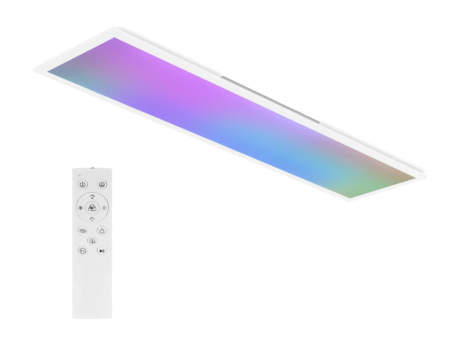 NETTLIFE Panneau LED 100 x 25 cm variable, long éclairage RVB à changement de couleur plate avec télécommande, 24 W