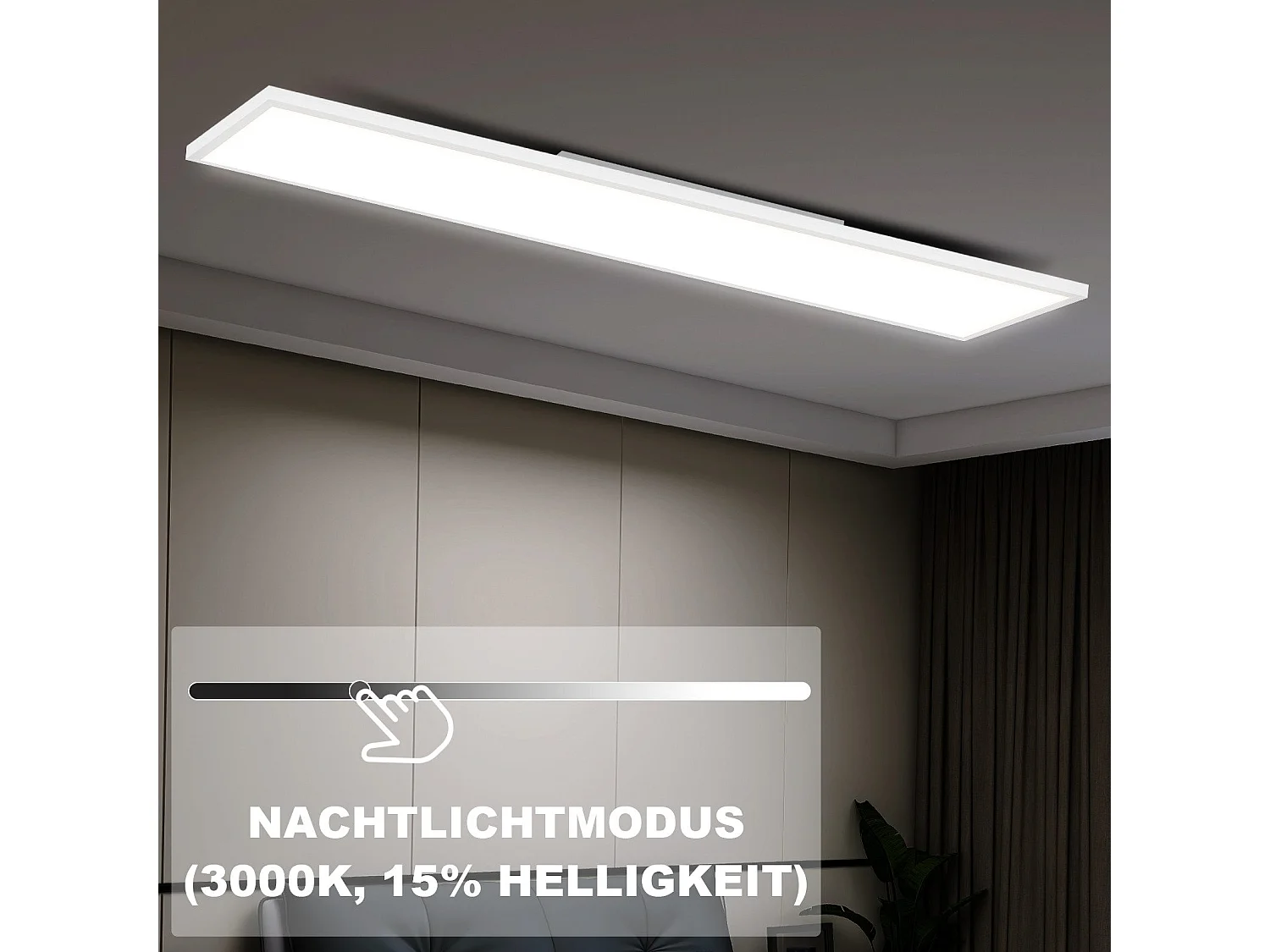 NETTLIFE Panneau LED 100 x 25 cm variable, long éclairage RVB à changement de couleur plate avec télécommande, 24 W
