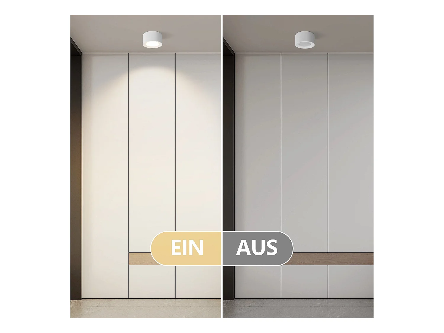 NETTLIFE Spot En Saillie 4 Pièces Spot Rond En Saillie Blanc Luminaire En Saillie Gx53 Plats Moderne Max.10w