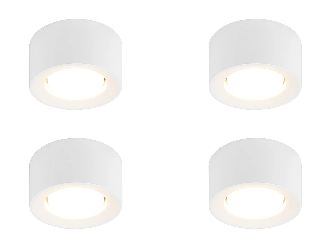 NETTLIFE Spot En Saillie 4 Pièces Spot Rond En Saillie Blanc Luminaire En Saillie Gx53 Plats Moderne Max.10w