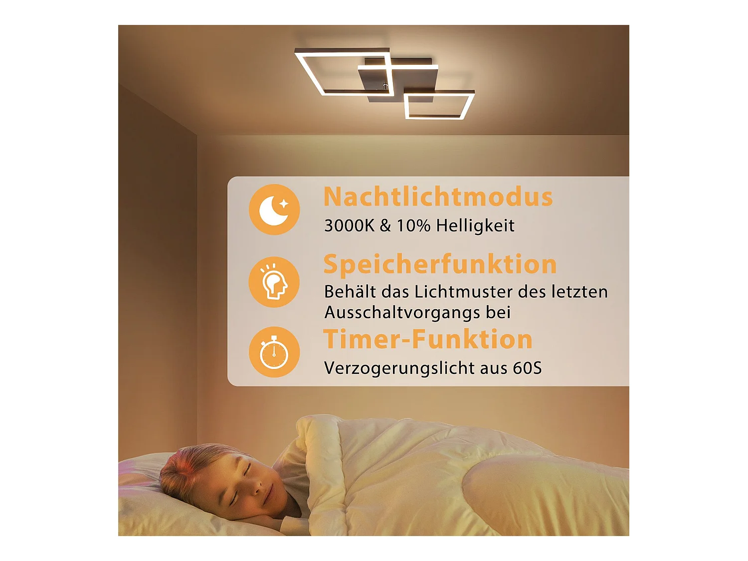 NETTLIFE Lampa sufitowa LED do salonu, czarna, ściemnialna, kwadratowa, nowoczesna, 36 W, z pilotem