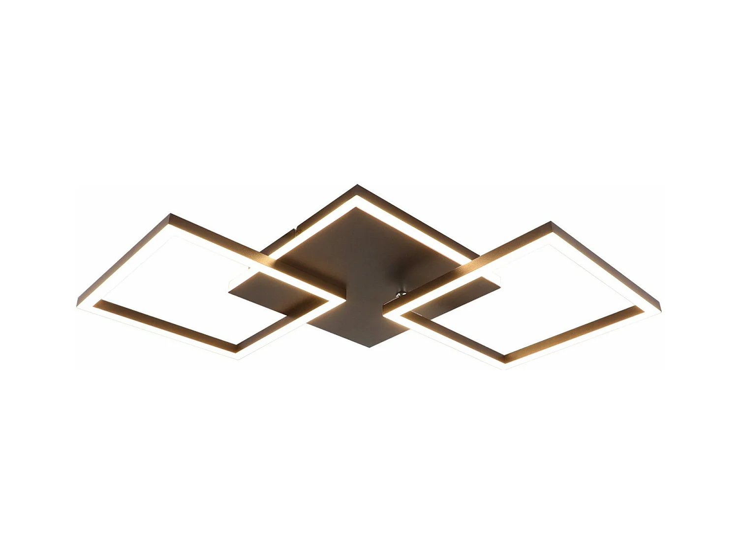 NETTLIFE Lampa sufitowa LED do salonu, czarna, ściemnialna, kwadratowa, nowoczesna, 36 W, z pilotem