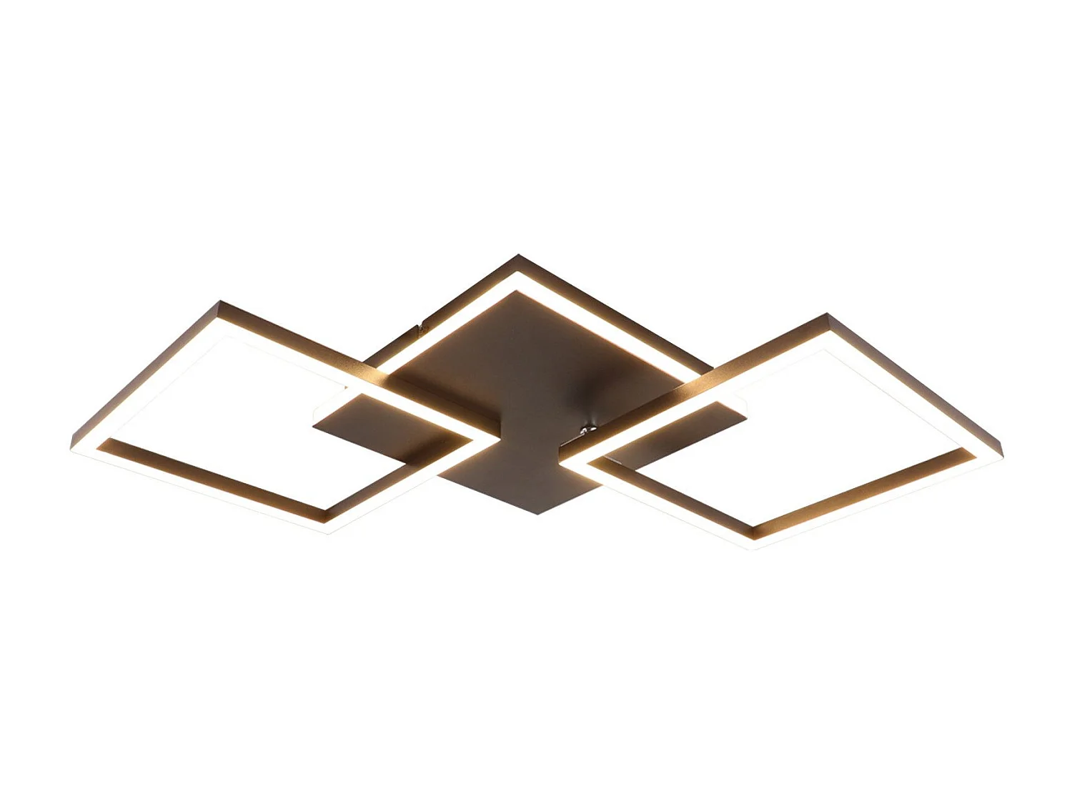 NETTLIFE Plafonnier LED Salon Noir Dimmable Carré Moderne 36w Avec Télécommande