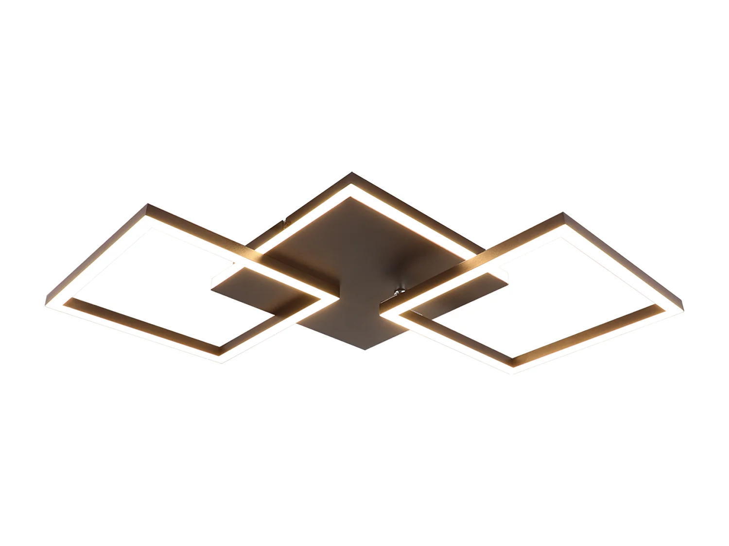 NETTLIFE Plafonnier LED Salon Noir Dimmable Carré Moderne 36w Avec Télécommande