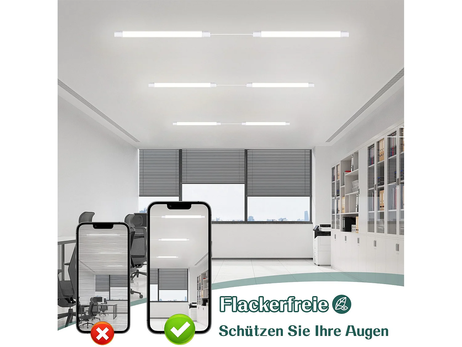 NETTLIFE Set van 4 90CM Anti-Vocht LED Plafondlampen - 24W 3000LM LED Buis Plafondlamp IP65 Waterdichte Kelderlamp 5000K