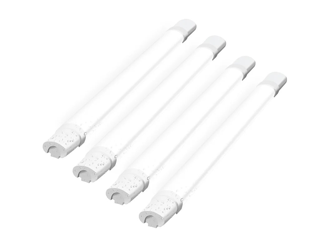NETTLIFE Lot de 4 Plafonnier LED anti-humidité 90CM - Plafonnier tube LED 24W 3000LM Lampe de cave IP65 étanche 5000K