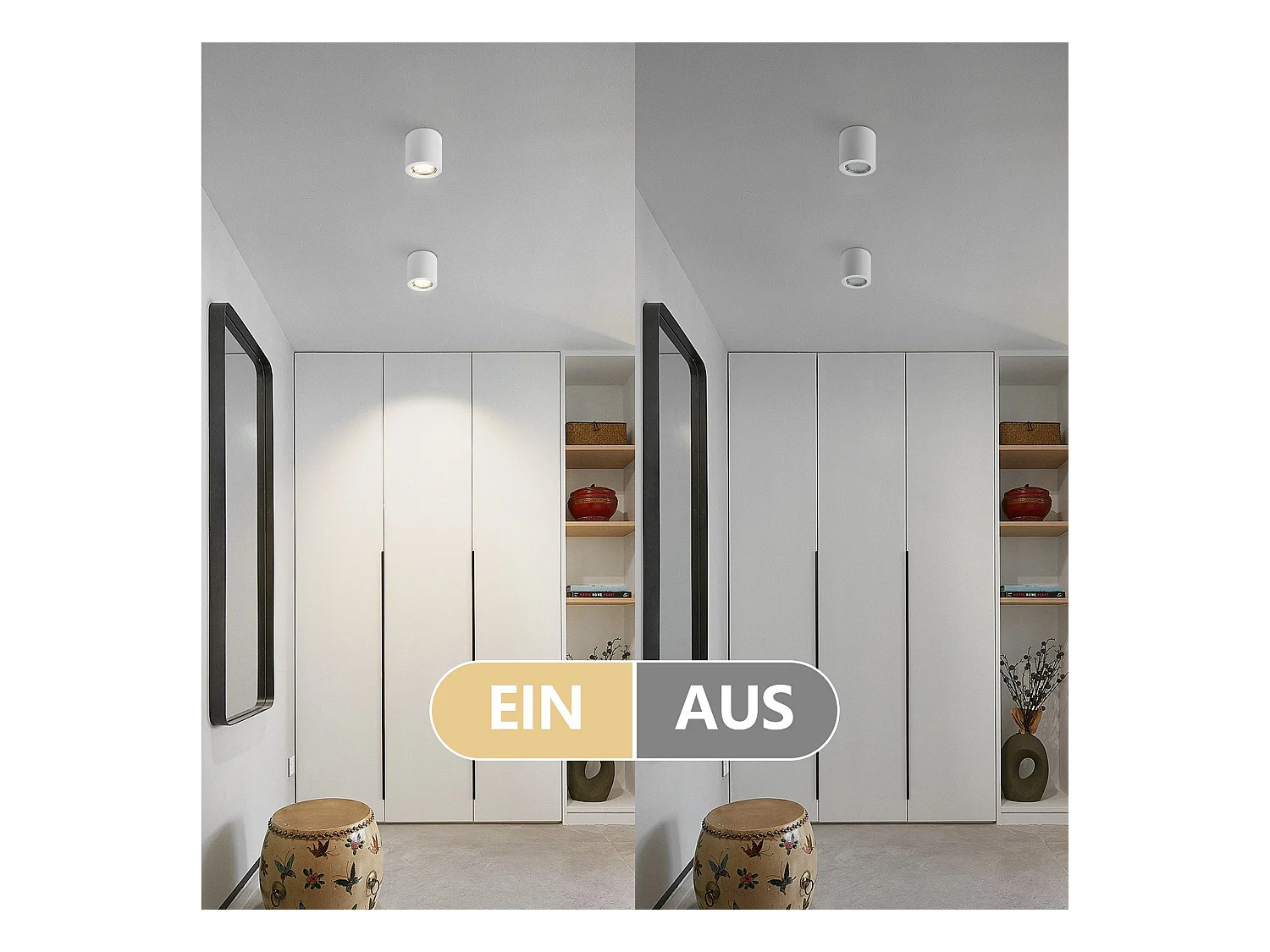 NETTLIFE 4-pack GU10 opbouwspots in wit, ronde vorm, moderne stijl, klein, 40W