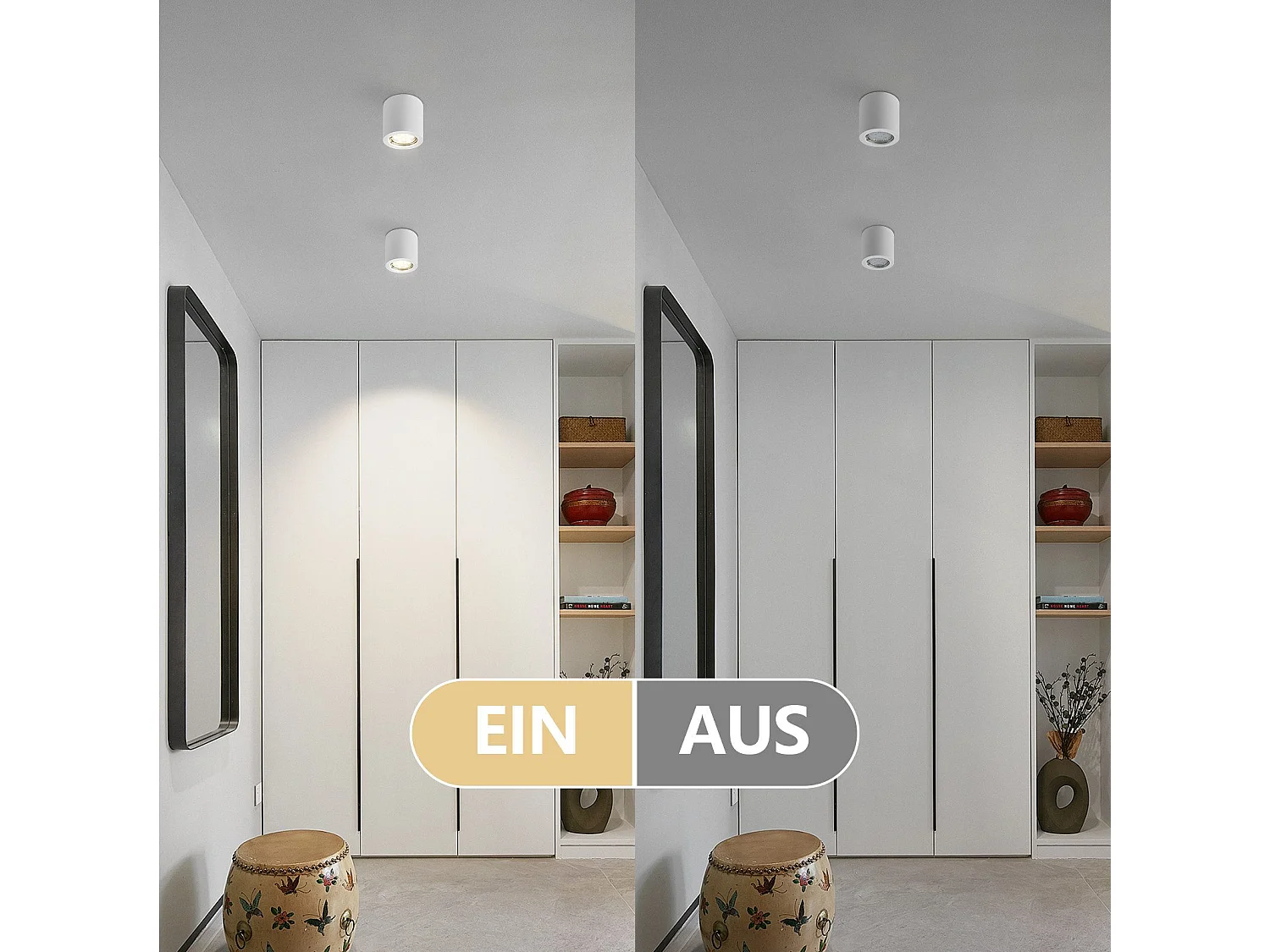 NETTLIFE 4er-Pack GU10-Oberflächenmontage, weiße runde Strahler, moderner Stil, klein, 40 W