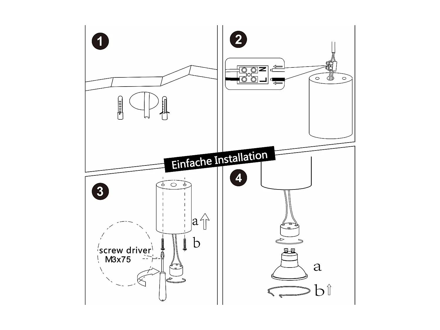 NETTLIFE 4er-Pack GU10-Oberflächenmontage, weiße runde Strahler, moderner Stil, klein, 40 W