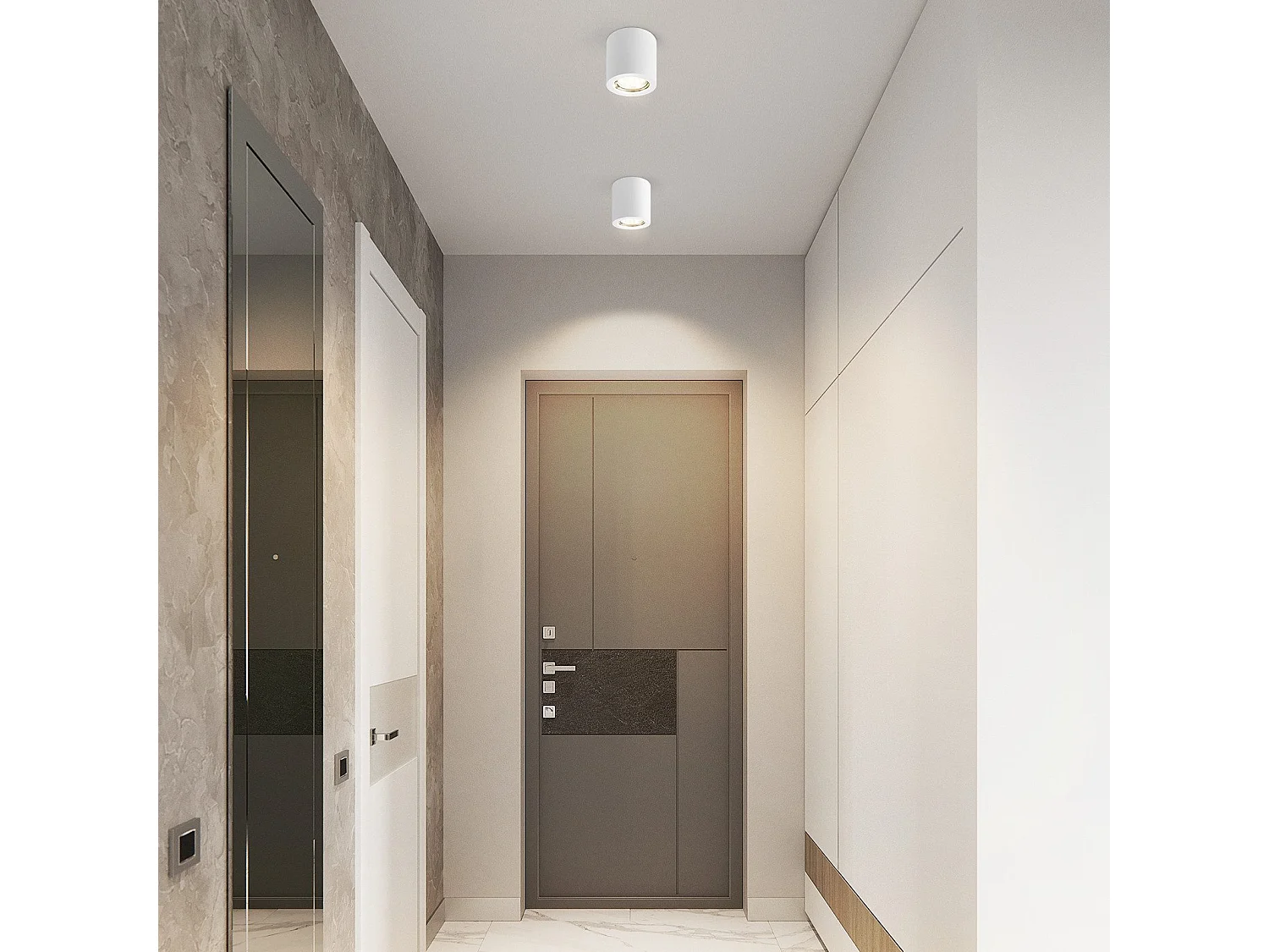 NETTLIFE Lot de 4 spots ronds blancs à montage en surface GU10, style moderne, petit format, 40 W