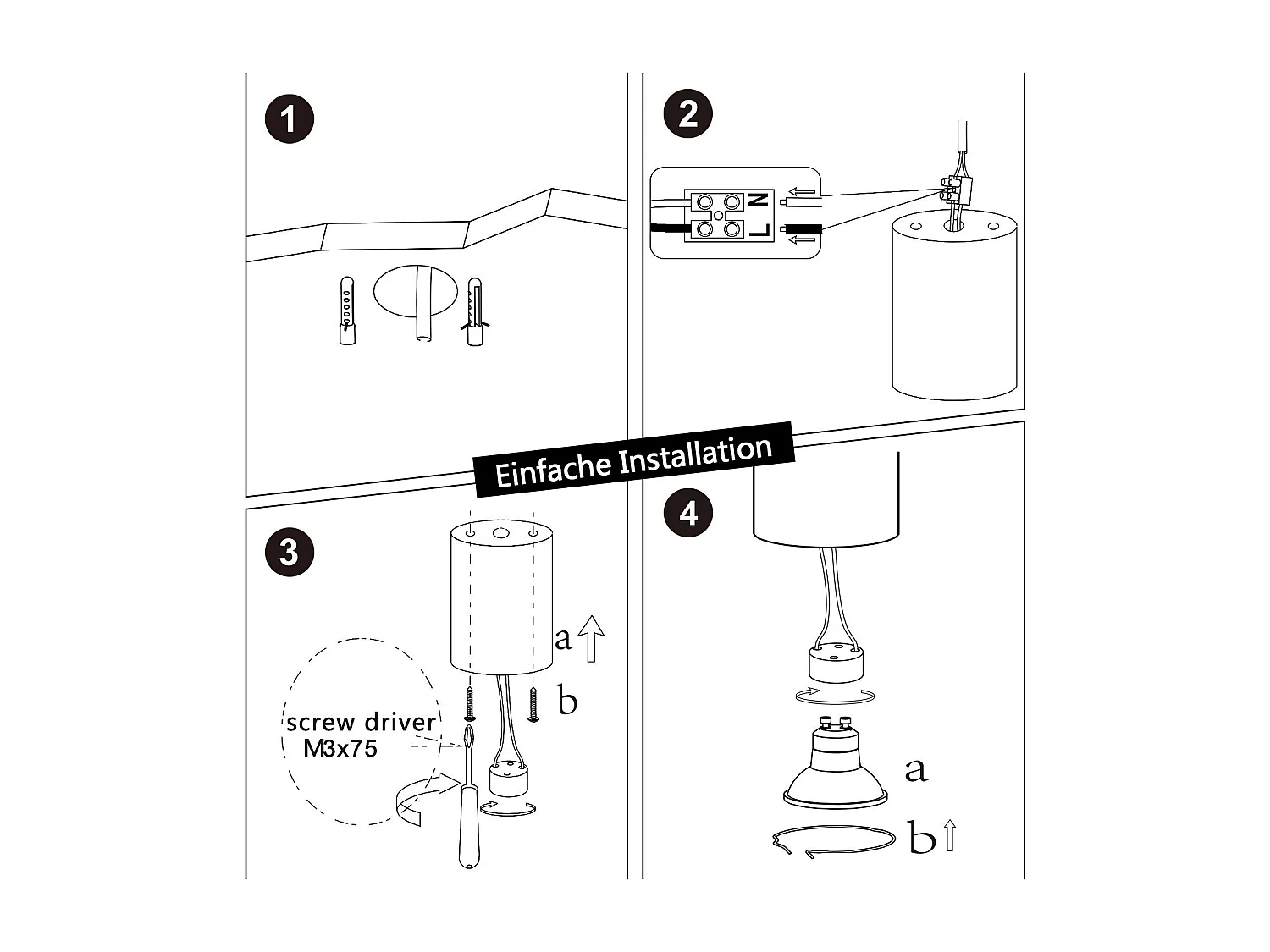 NETTLIFE Lot de 4 spots ronds blancs à montage en surface GU10, style moderne, petit format, 40 W