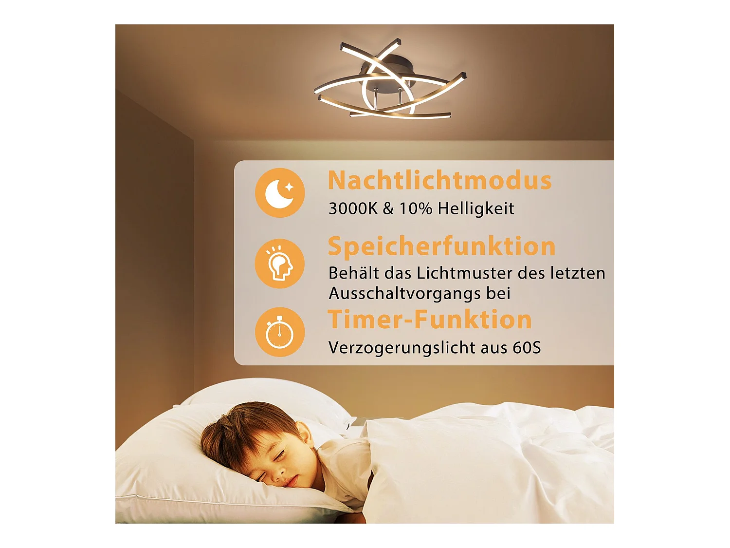NETTLIFE LED Deckenleuchte Schlafzimmer Schwarz Dimmbar 32w Modern Metall Mit Fernbedienung
