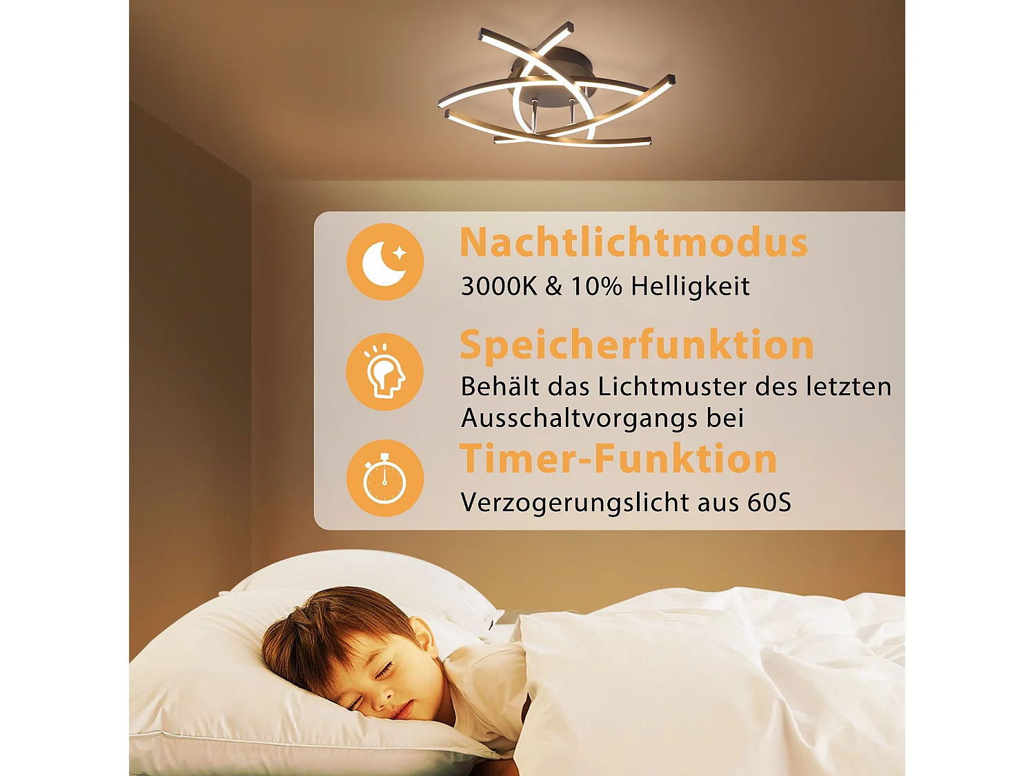 NETTLIFE LED Deckenleuchte Schlafzimmer Schwarz Dimmbar 32w Modern Metall Mit Fernbedienung