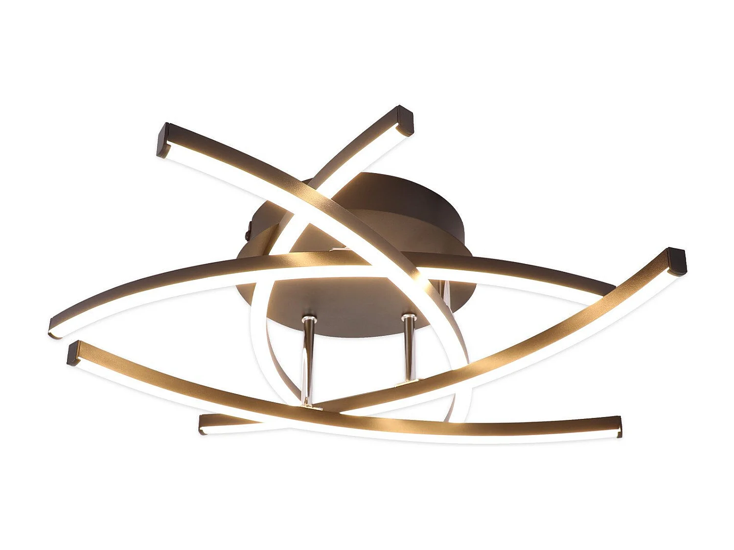 NETTLIFE Plafonnier LED Chambre Noir Dimmable 32w Moderne Métal Avec Télécommande