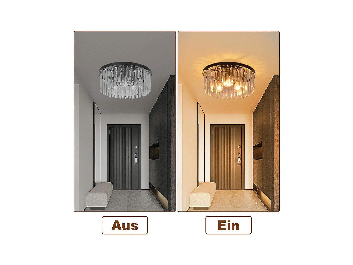 NETTLIFE Plafondlamp voor Slaapkamer Woonkamer Zwarte Slaapkamerlamp E27 Moderne Woonkamerlamp