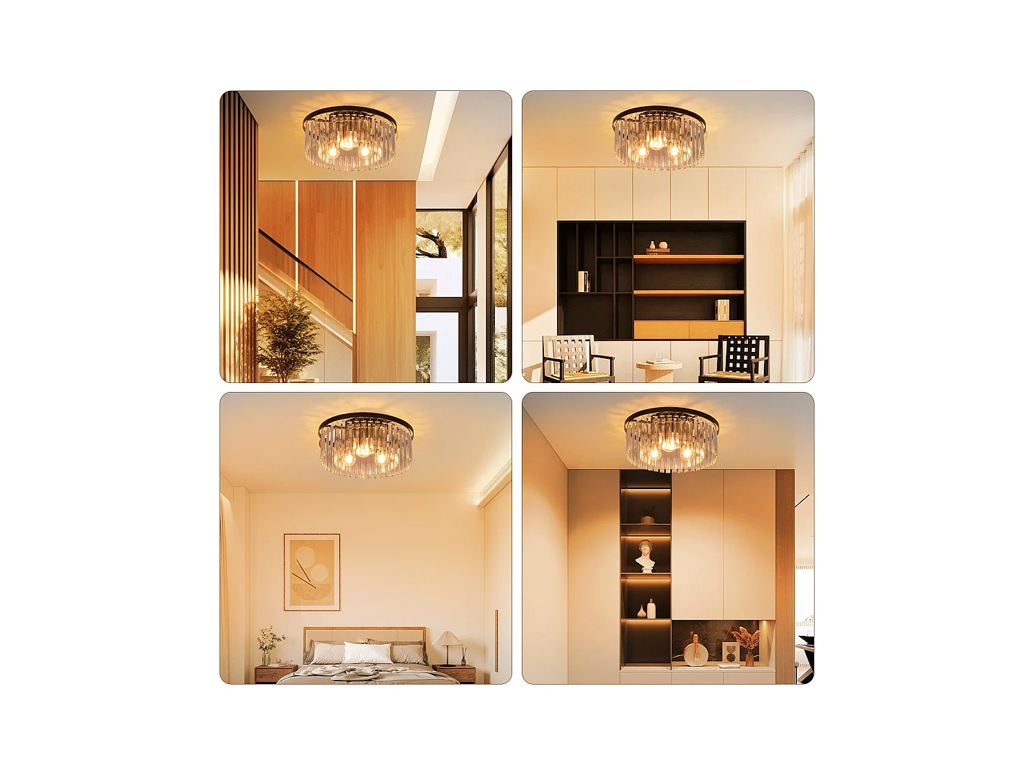 NETTLIFE Plafondlamp voor Slaapkamer Woonkamer Zwarte Slaapkamerlamp E27 Moderne Woonkamerlamp