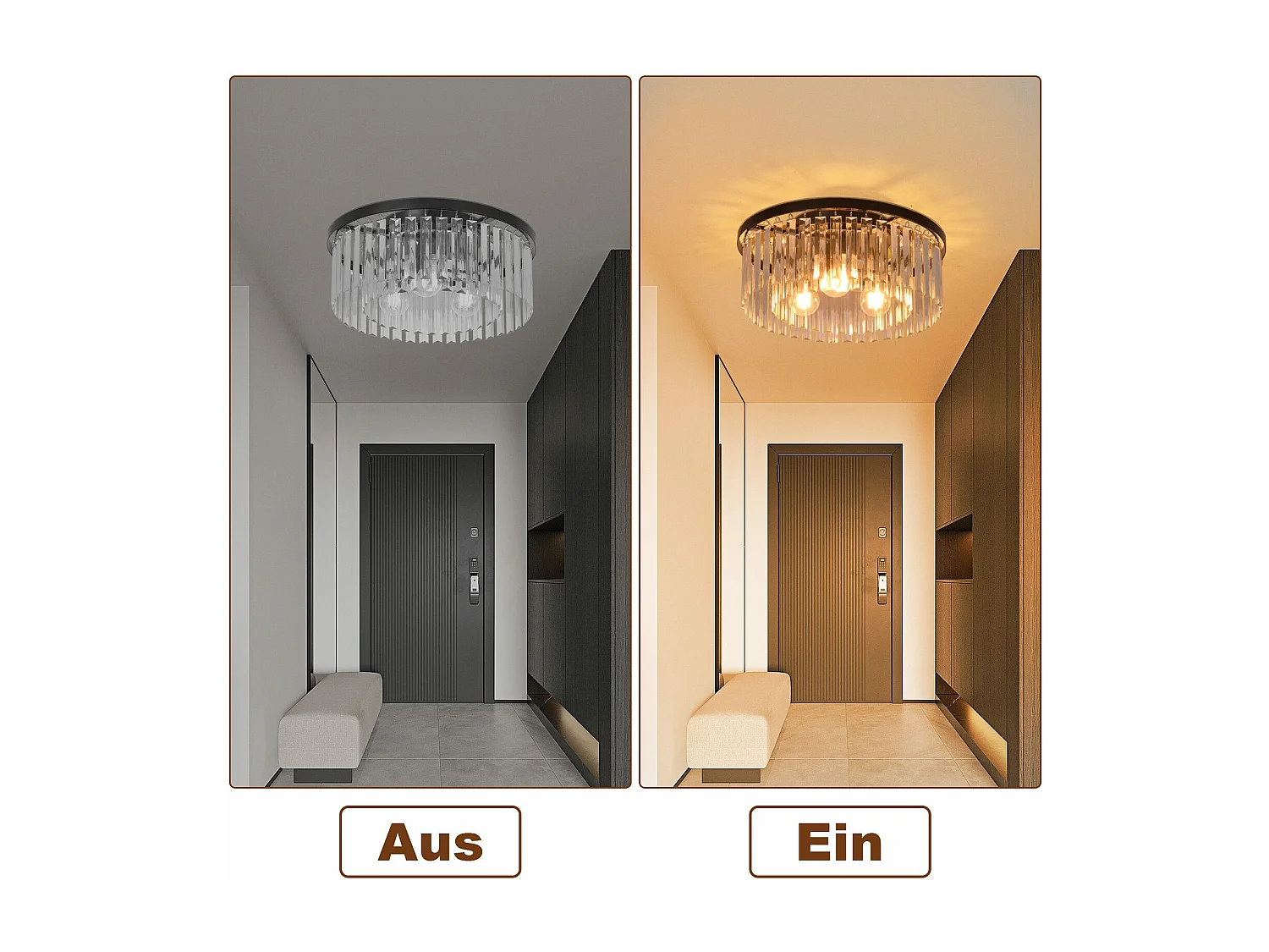 NETTLIFE Plafonnier pour chambre à coucher, salon, lampe de chambre noire E27, lampe de salon moderne