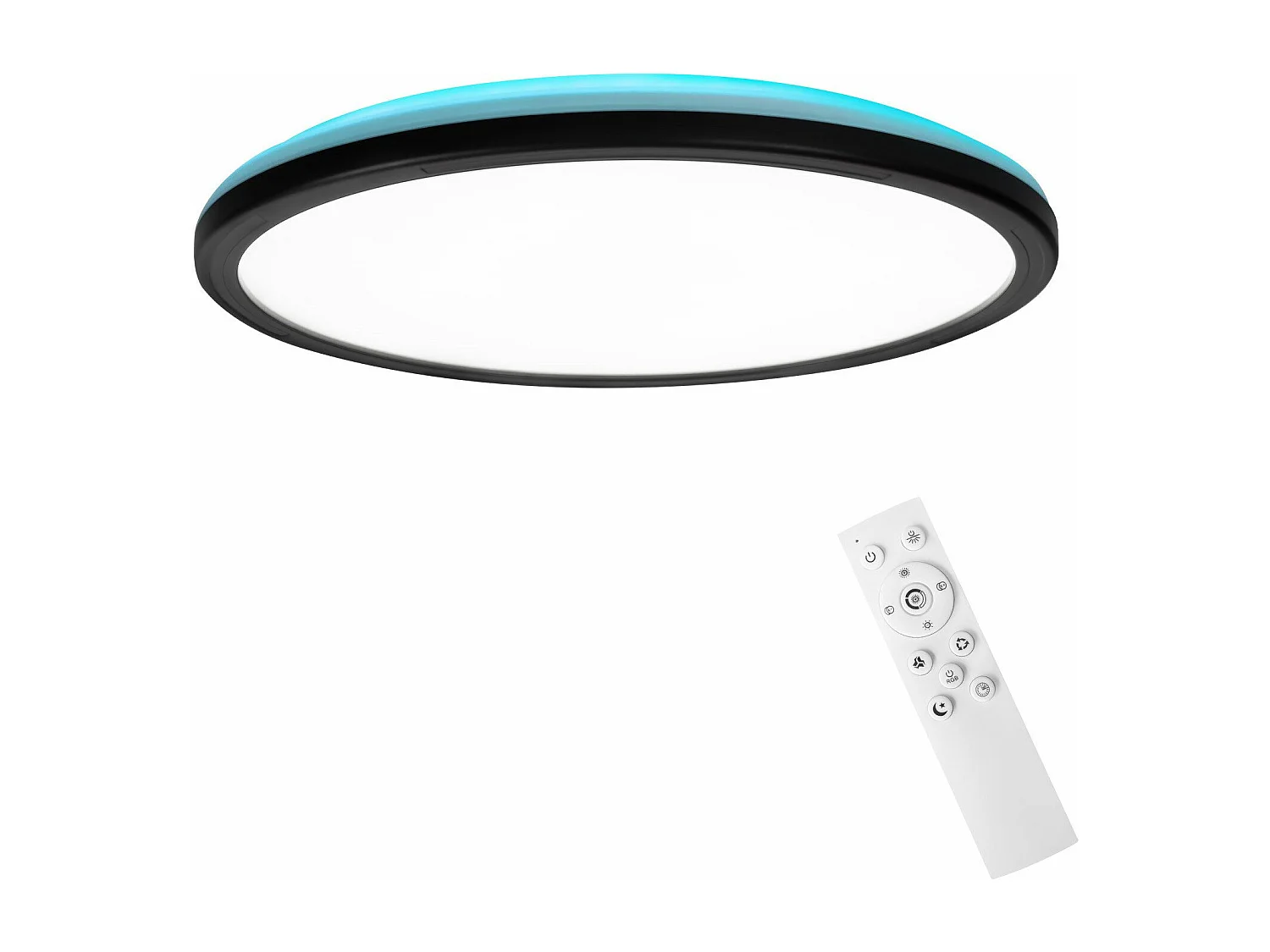 NETTLIFE Plafonnier LED Plafonnier Chambre - Cuisine Lampe Plate RGB 23W Lampe de Salle de Bain Ronde 30CM Télécommande