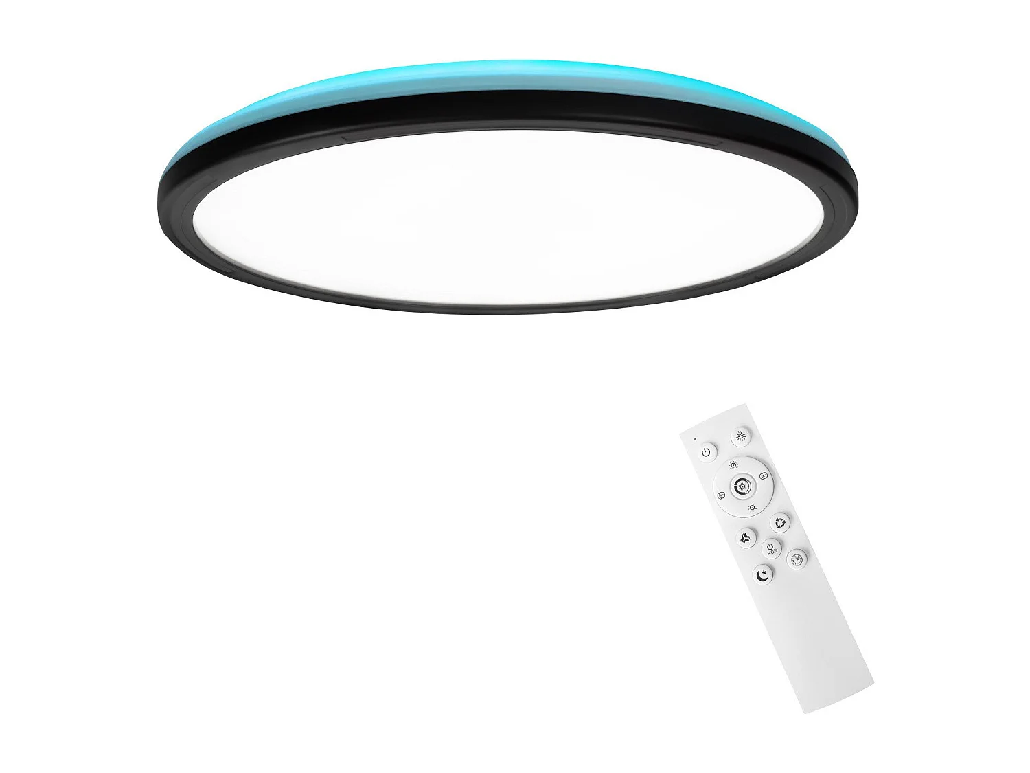 NETTLIFE Plafonnier LED Plafonnier Chambre - Cuisine Lampe Plate RGB 23W Lampe de Salle de Bain Ronde 30CM Télécommande