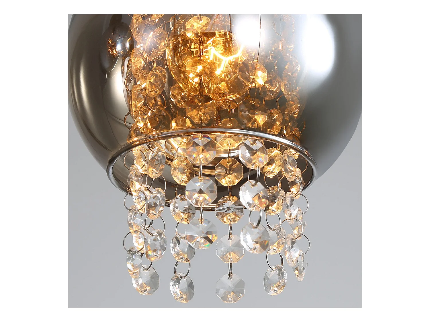 NETTLIFE Deckenleuchte Schlafzimmer E27 Rauchgrau Kristallglas Modern Esszimmer