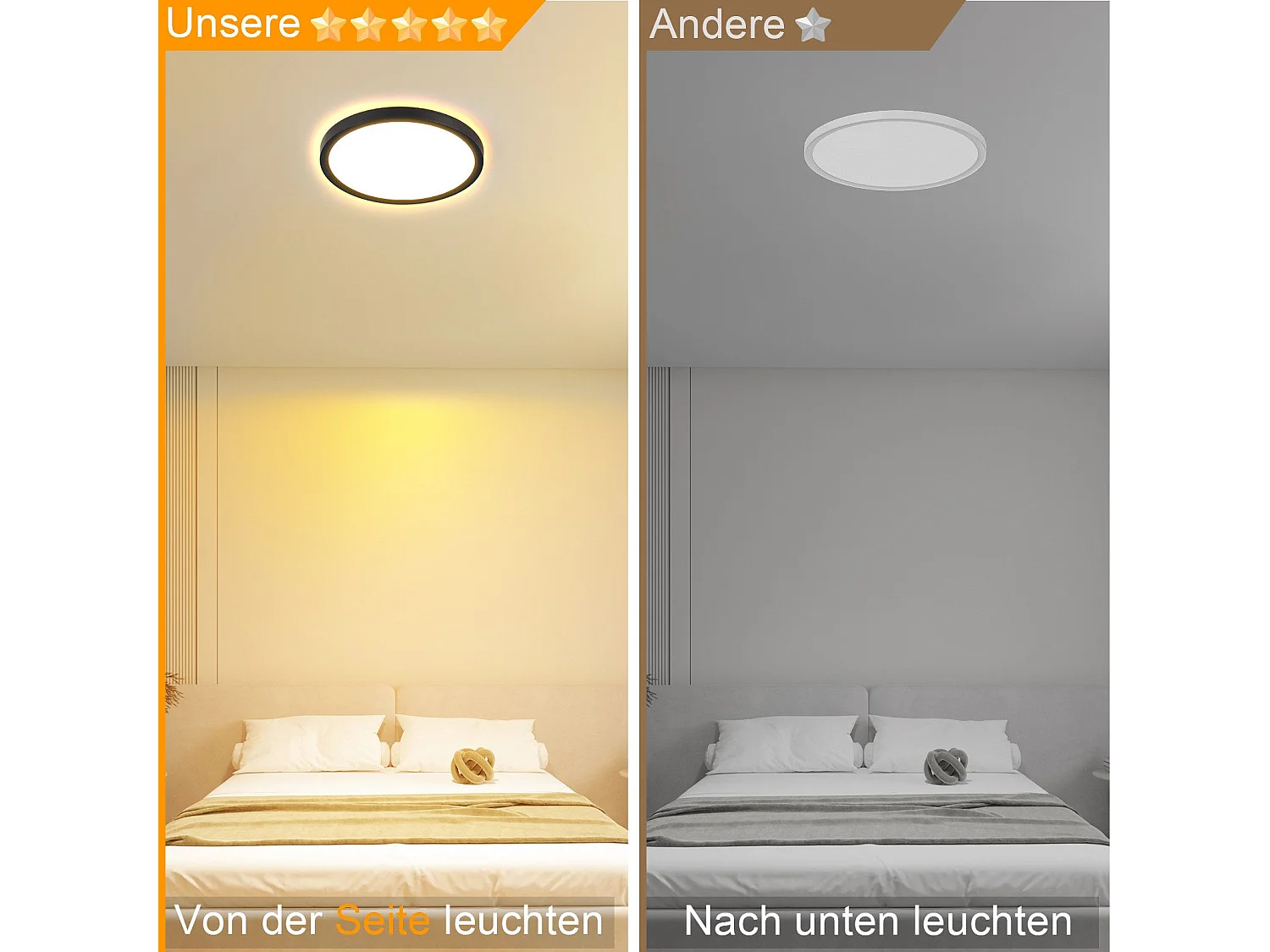 NETTLIFE Czarna płaska lampa sufitowa LED 22 cm 18 W Ściemniana do sypialni i kuchni 3000 K - 6500 K