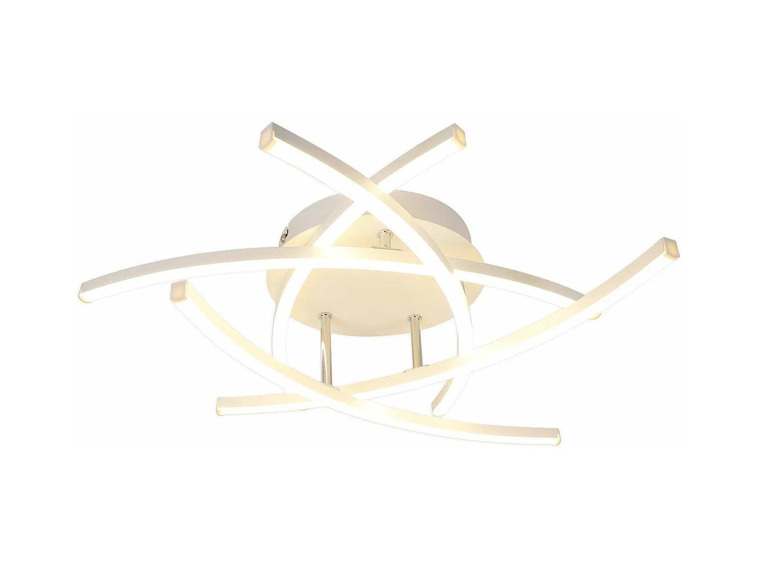 NETTLIFE Plafonnier LED Chambre Dimmable 32w Moderne Blanc Métal Avec Télécommande