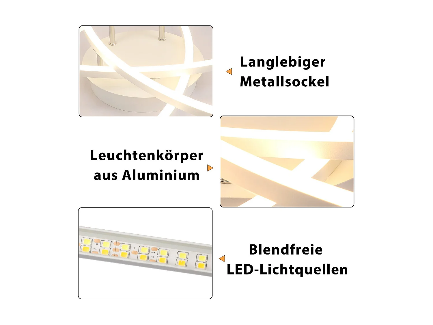 NETTLIFE Plafonnier LED Chambre Dimmable 32w Moderne Blanc Métal Avec Télécommande