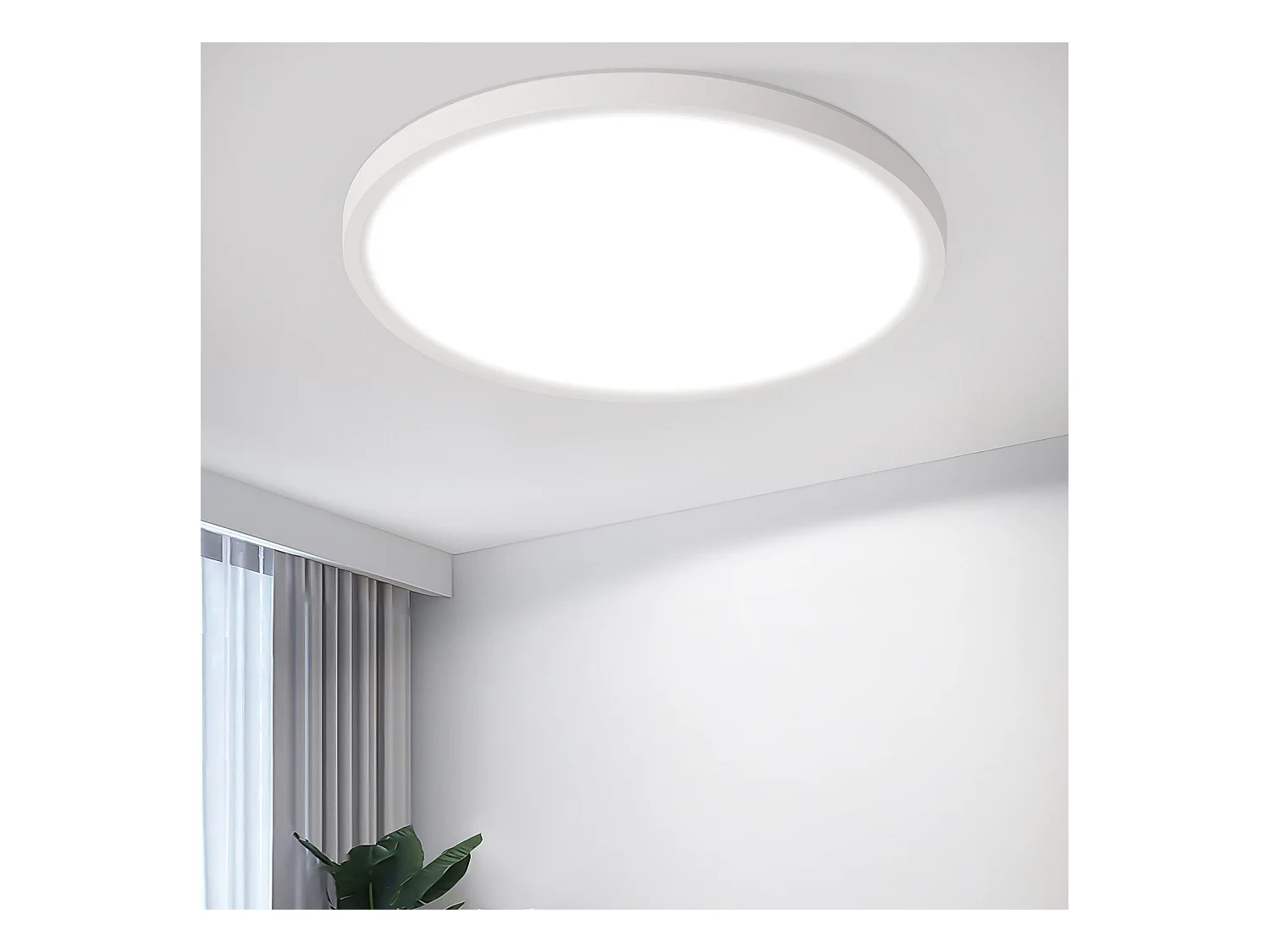 NETTLIFE Plafonnier LED Plat Pour Chambre à Coucher Noir 18cm 15w Non Dimmable Blanc Chaud 3000 K
