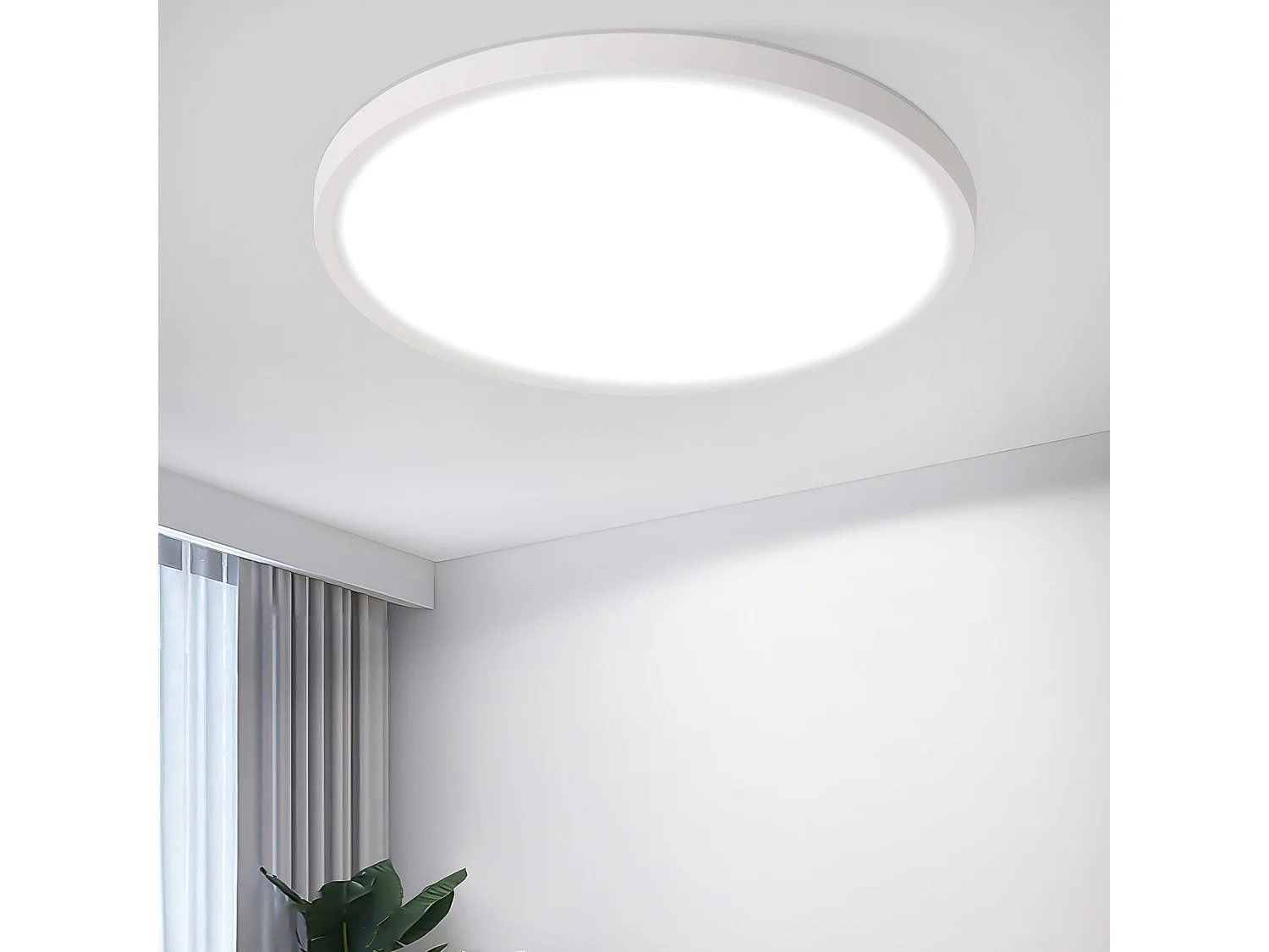 NETTLIFE Plafonnier LED Plat Pour Chambre à Coucher Noir 18cm 15w Non Dimmable Blanc Chaud 3000 K