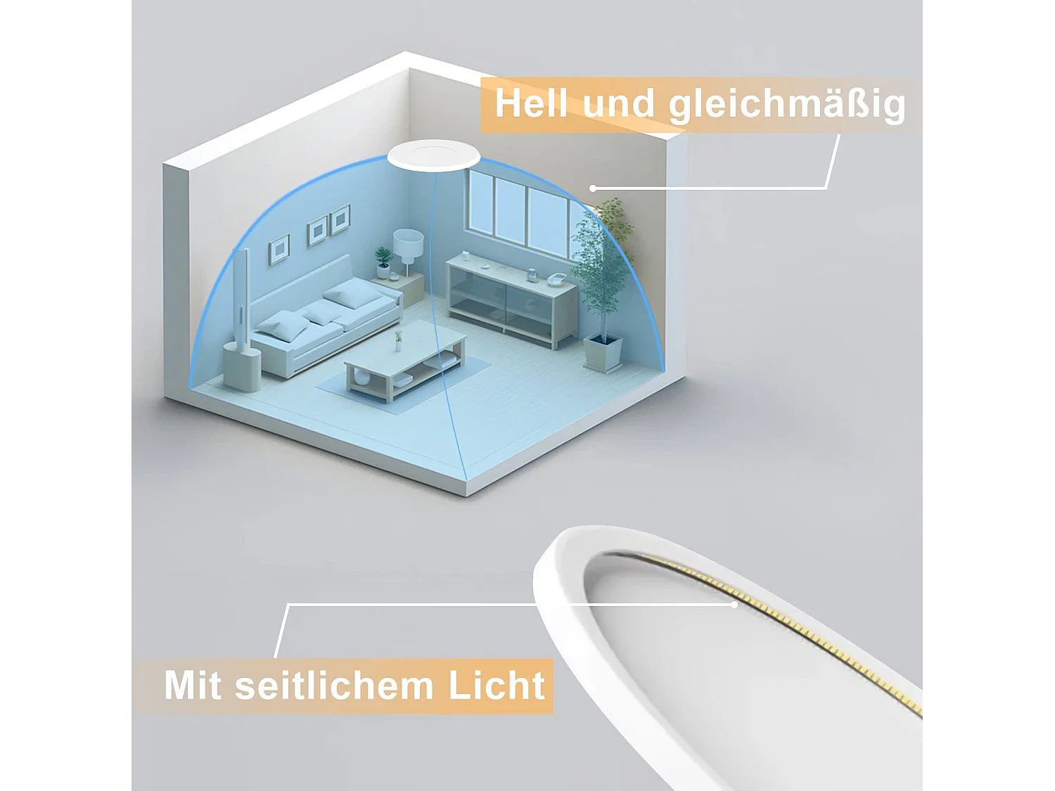 NETTLIFE Plafonnier LED Plat Pour Chambre à Coucher Noir 18cm 15w Non Dimmable Blanc Chaud 3000 K