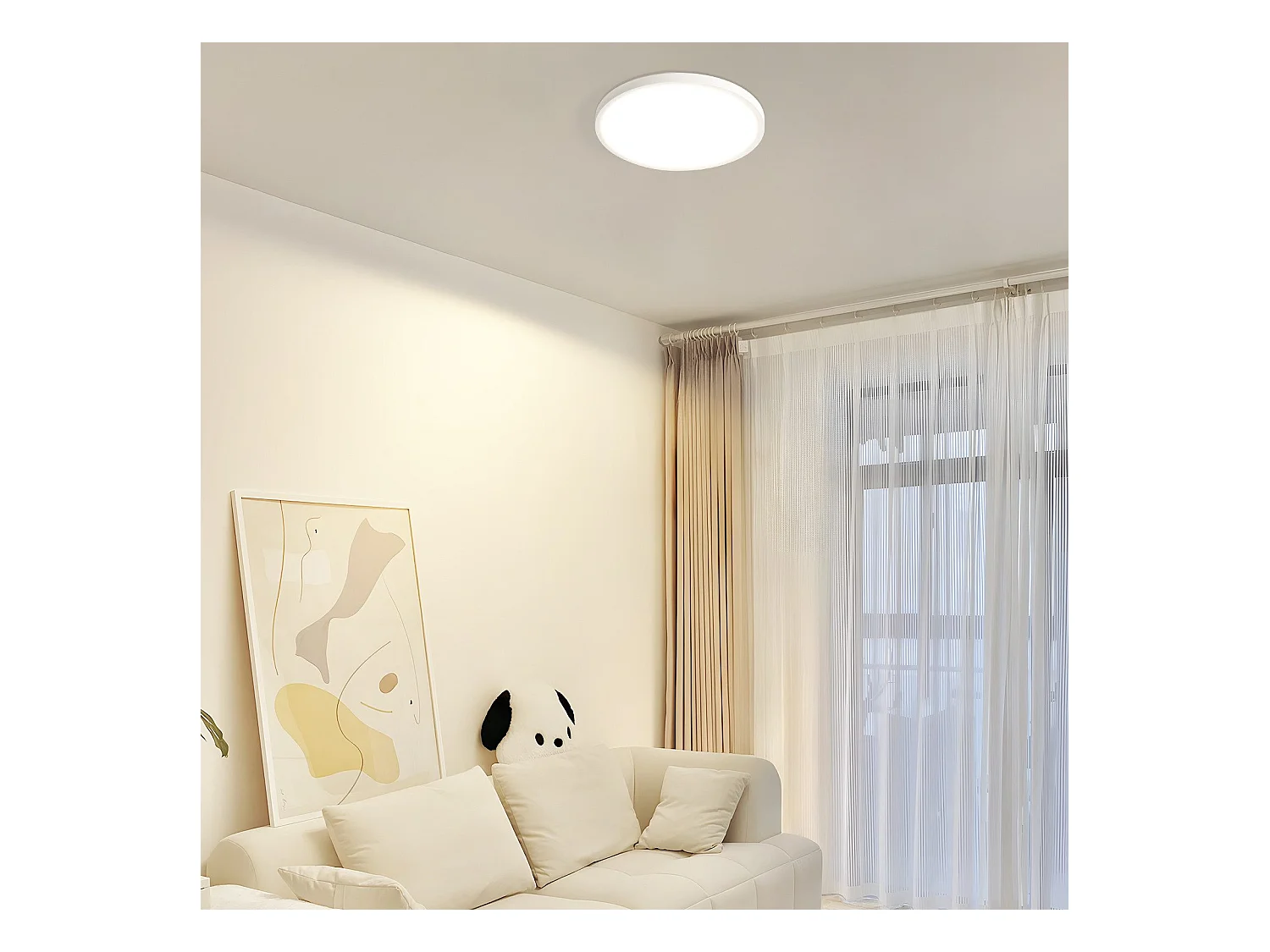 NETTLIFE Płaskie oświetlenie sufitowe LED do sypialni 18 cm 15 W Nieściemnialne Ciepła biel 3000 K