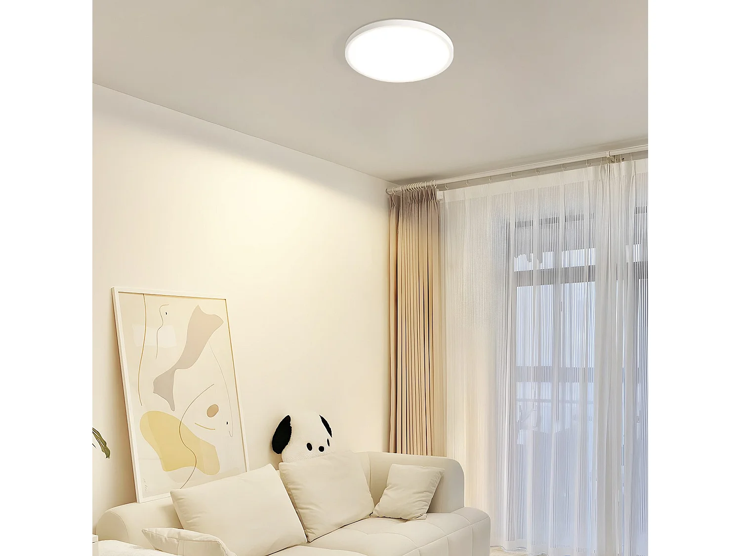 NETTLIFE Plafonnier LED Plat Pour Chambre à Coucher 18 Cm 15w Non Dimmable Blanc Chaud 4000 K