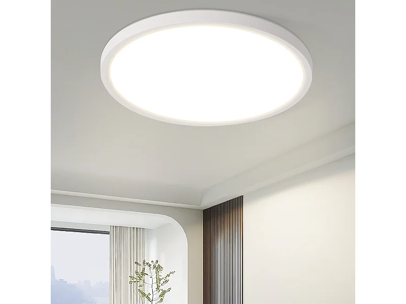 NETTLIFE Plafonnier LED Plat Pour Chambre à Coucher 18 Cm 15w Non Dimmable Blanc Chaud 4000 K