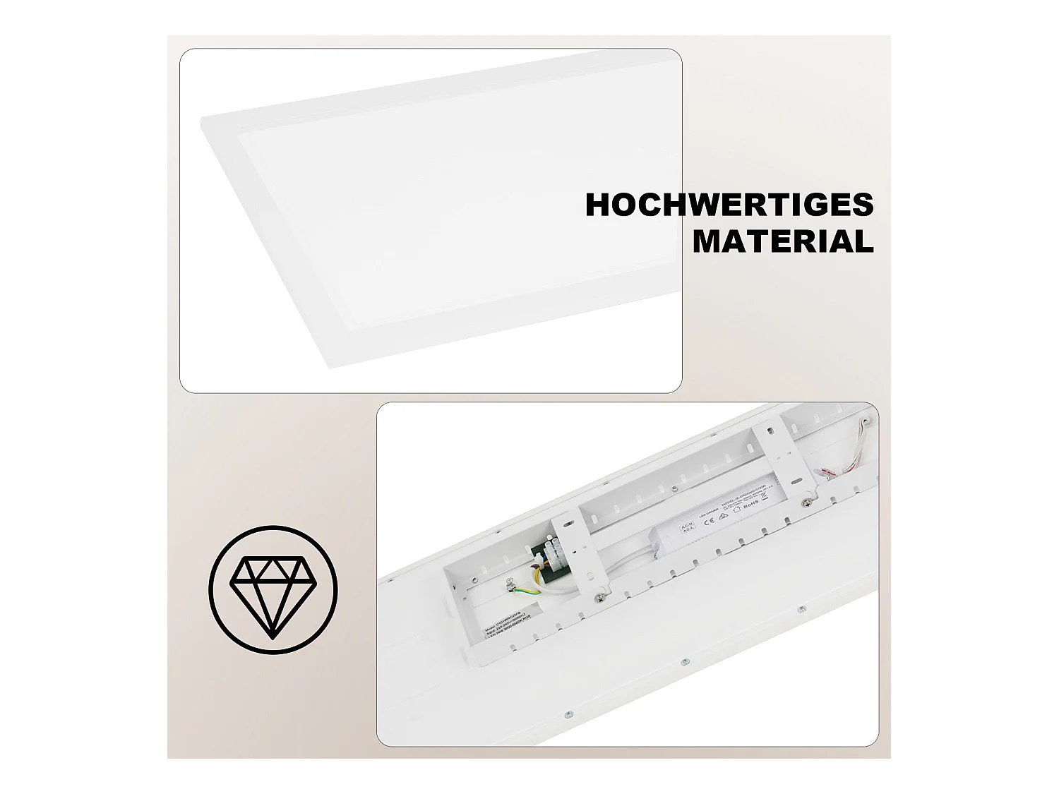 NETTLIFE LED plafondlamp 120 x 30 cm dimbaar, lange RGB-achtergrondverlichting, vlakke kleurverandering met afstandsbediening 36W