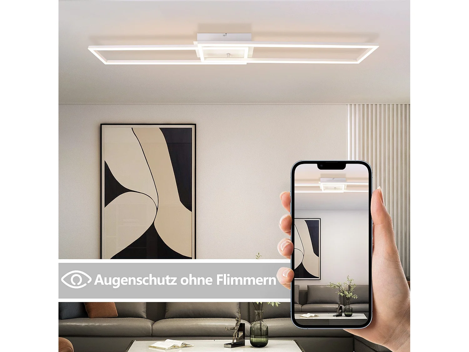 Plafoniera NETTLIFE per soggiorno, plafoniera a LED per cucina con telecomando, design moderno, 3000K - 6500K, 36W