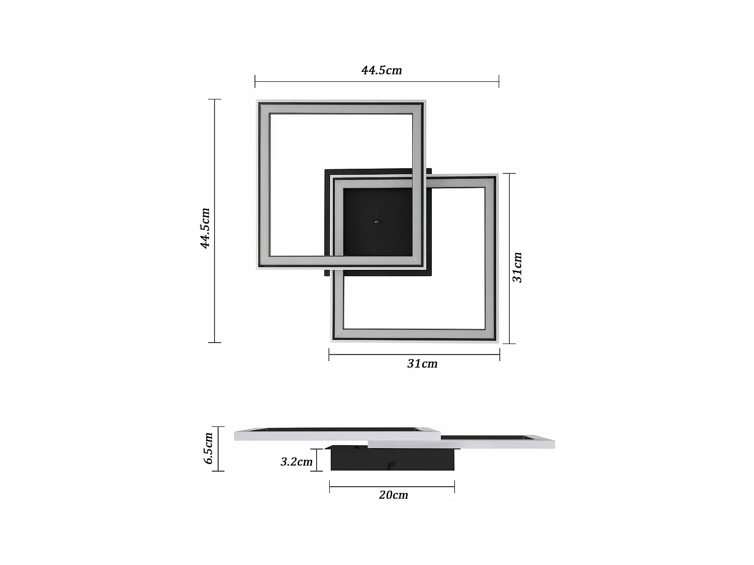 NETTLIFE Plafonnier LED pour salon, intensité variable, moderne, RGB, avec télécommande, 3 000-6 000 K, RGB moderne 13