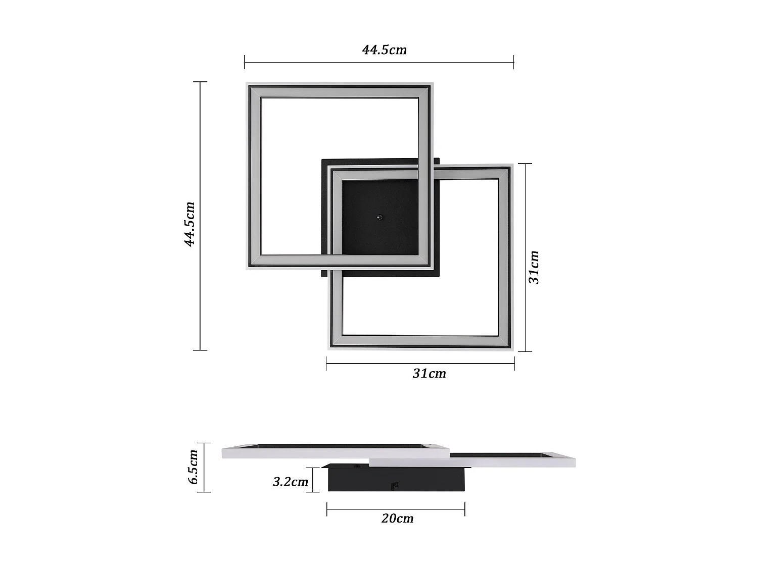 NETTLIFE Plafonnier LED pour salon, intensité variable, moderne, RGB, avec télécommande, 3 000-6 000 K, RGB moderne 13