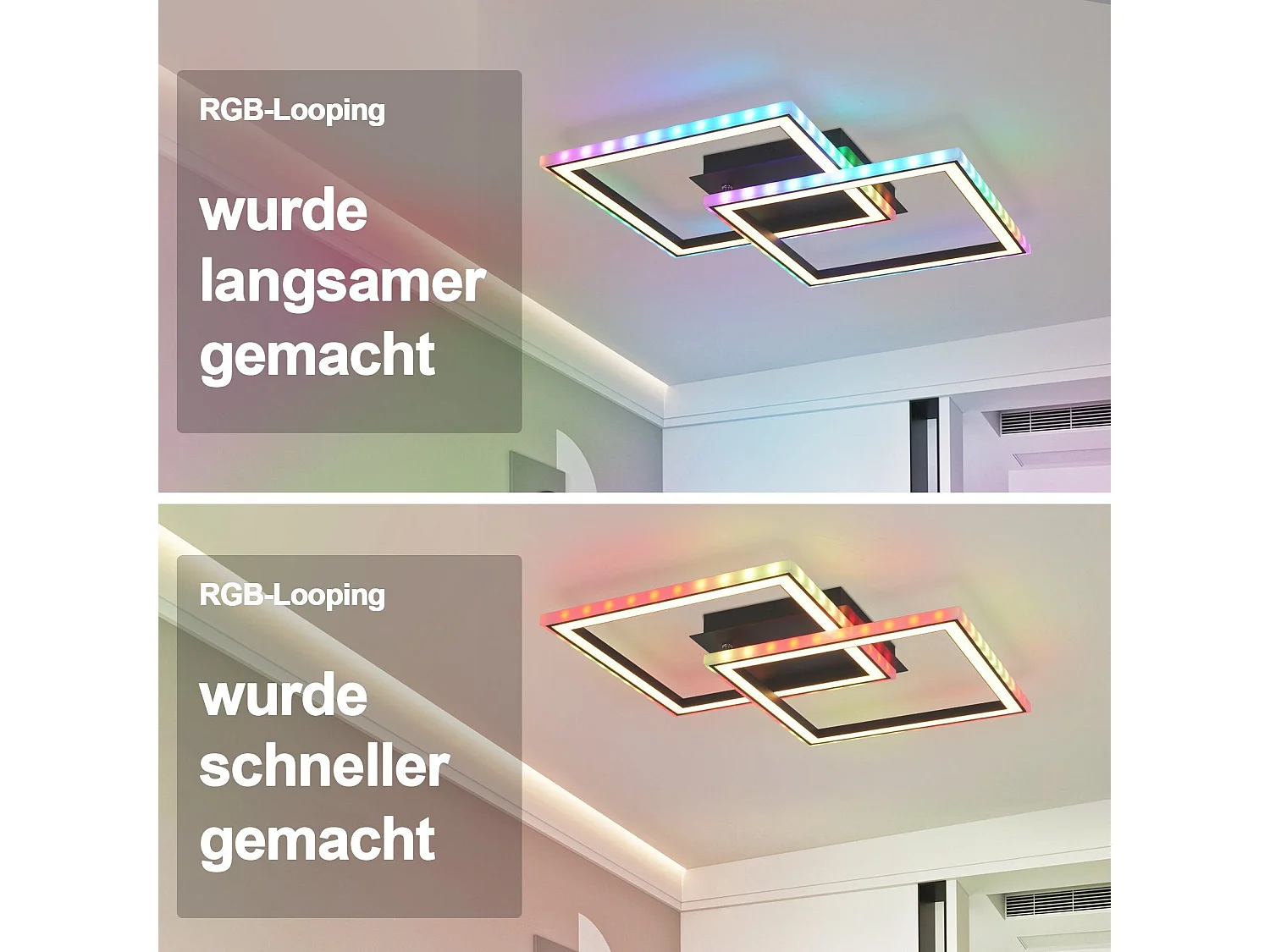 NETTLIFE LED Deckenleuchte für Wohnzimmer, dimmbar, modern, RGB, mit Fernbedienung, 3000-6000K, Modern RGB 13