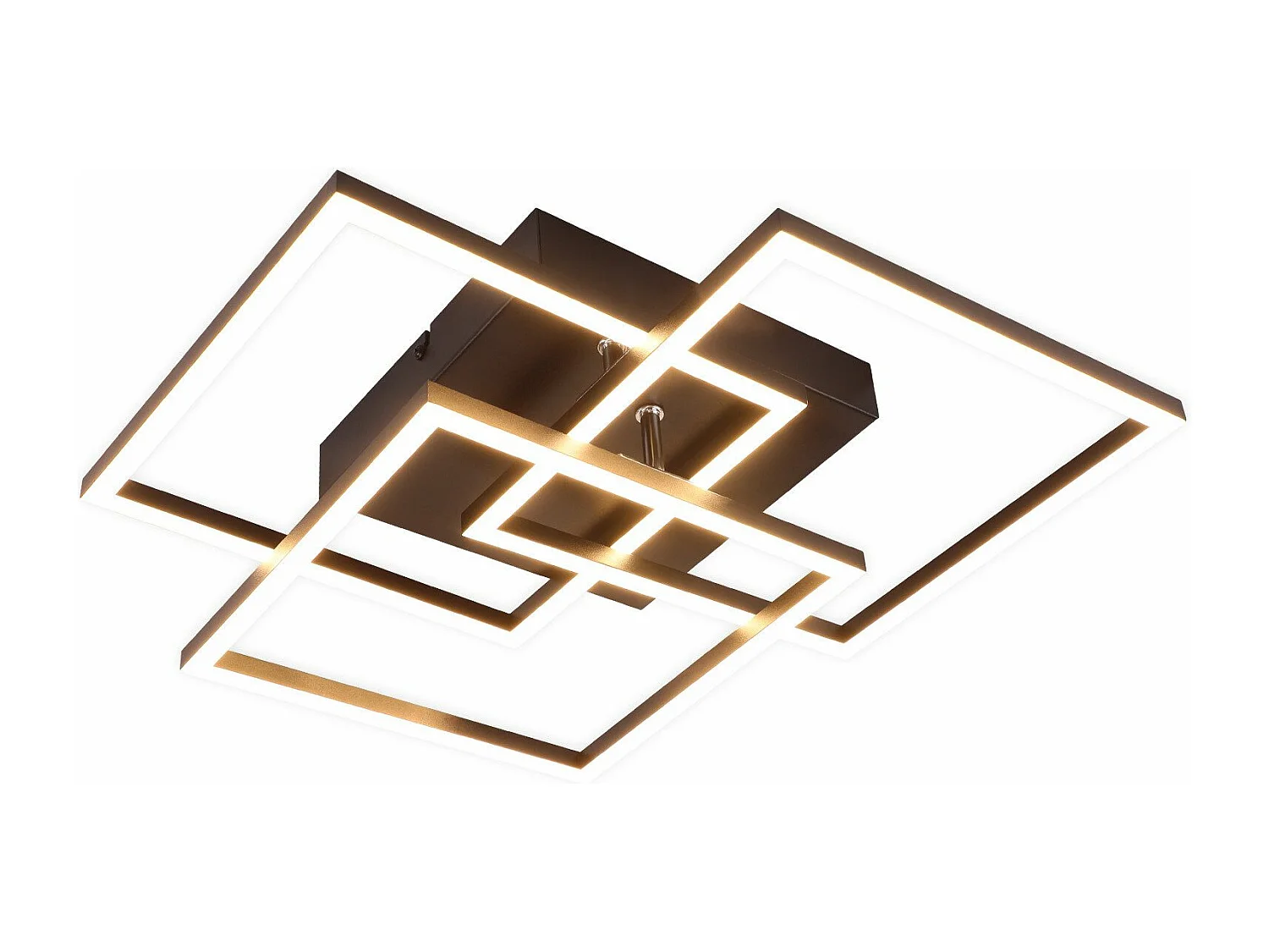 NETTLIFE LED Deckenleuchte Wohnzimmer Schwarz Dimmbar Quadratisch Modern 36w Mit Fernbedienung