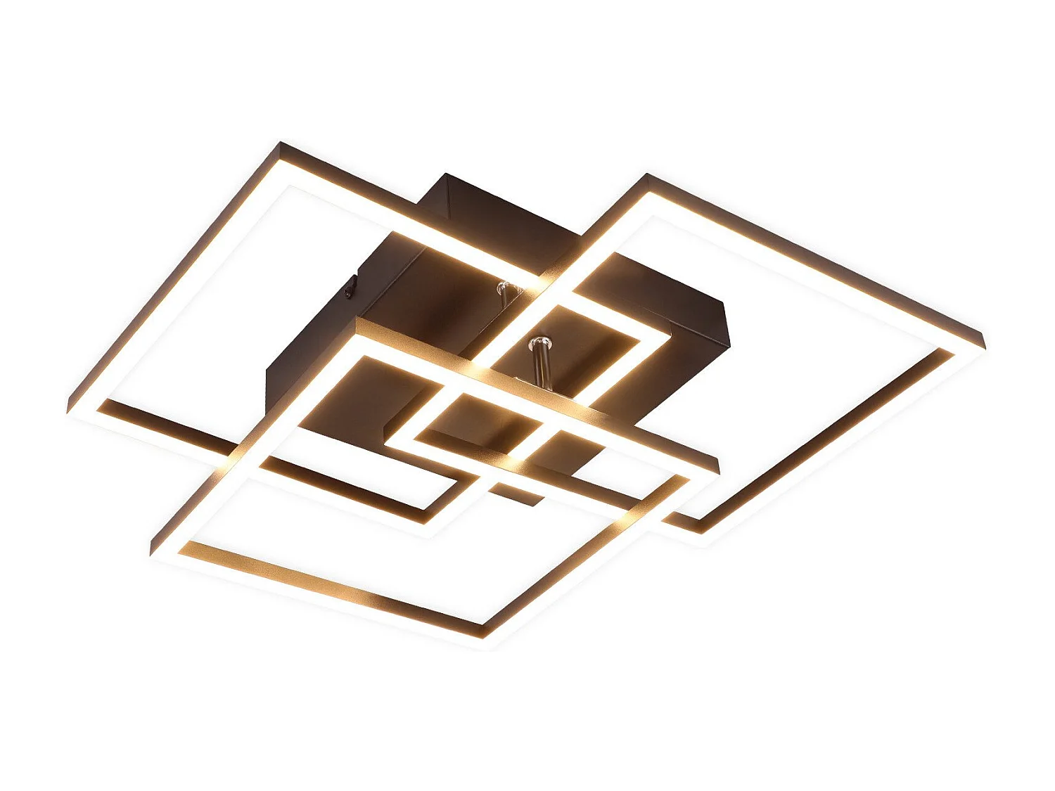 NETTLIFE LED Deckenleuchte Wohnzimmer Schwarz Dimmbar Quadratisch Modern 36w Mit Fernbedienung