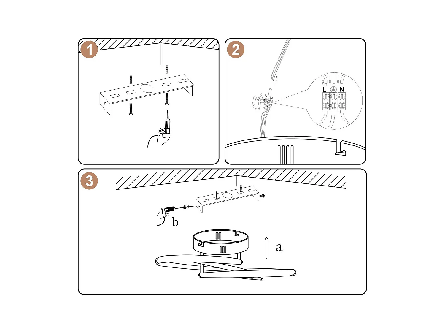 NETTLIFE LED Deckenleuchte für Flur, Modernes Design, Weiß, Dimmbar, Mit Fernbedienung, 36cm, Metall, 44W