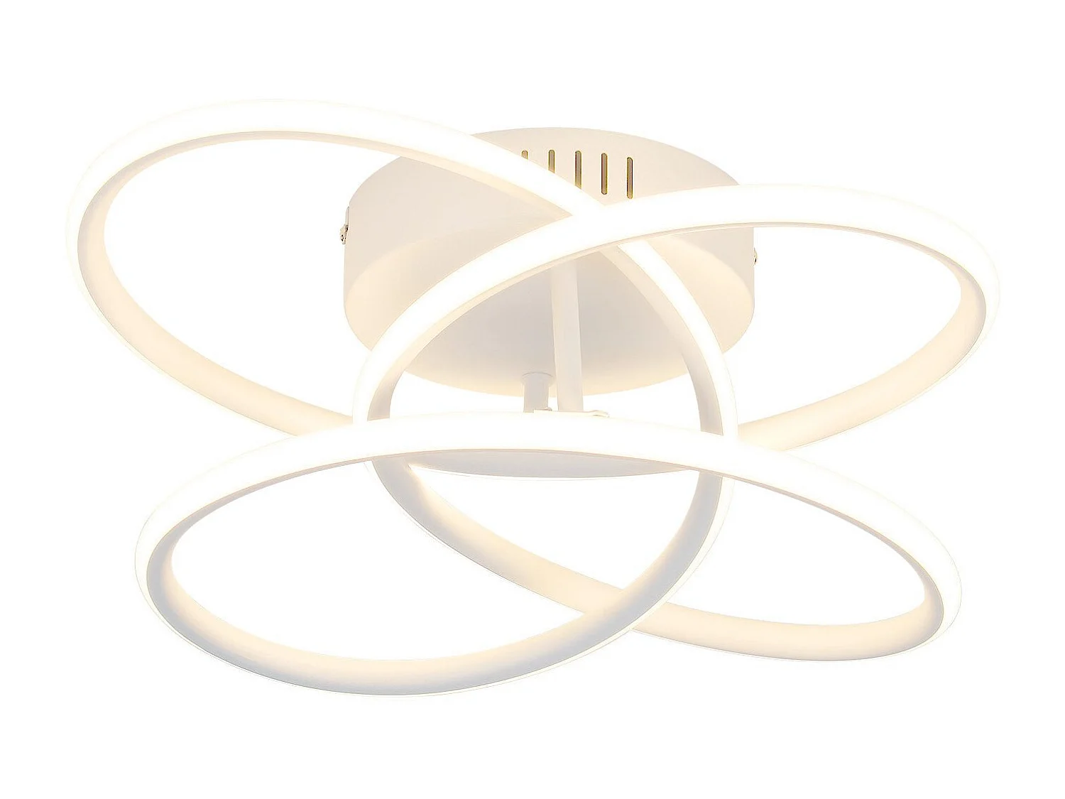 NETTLIFE Plafonnier LED pour couloir, design moderne, blanc, intensité variable, avec télécommande, 36 cm, métal, 44 W
