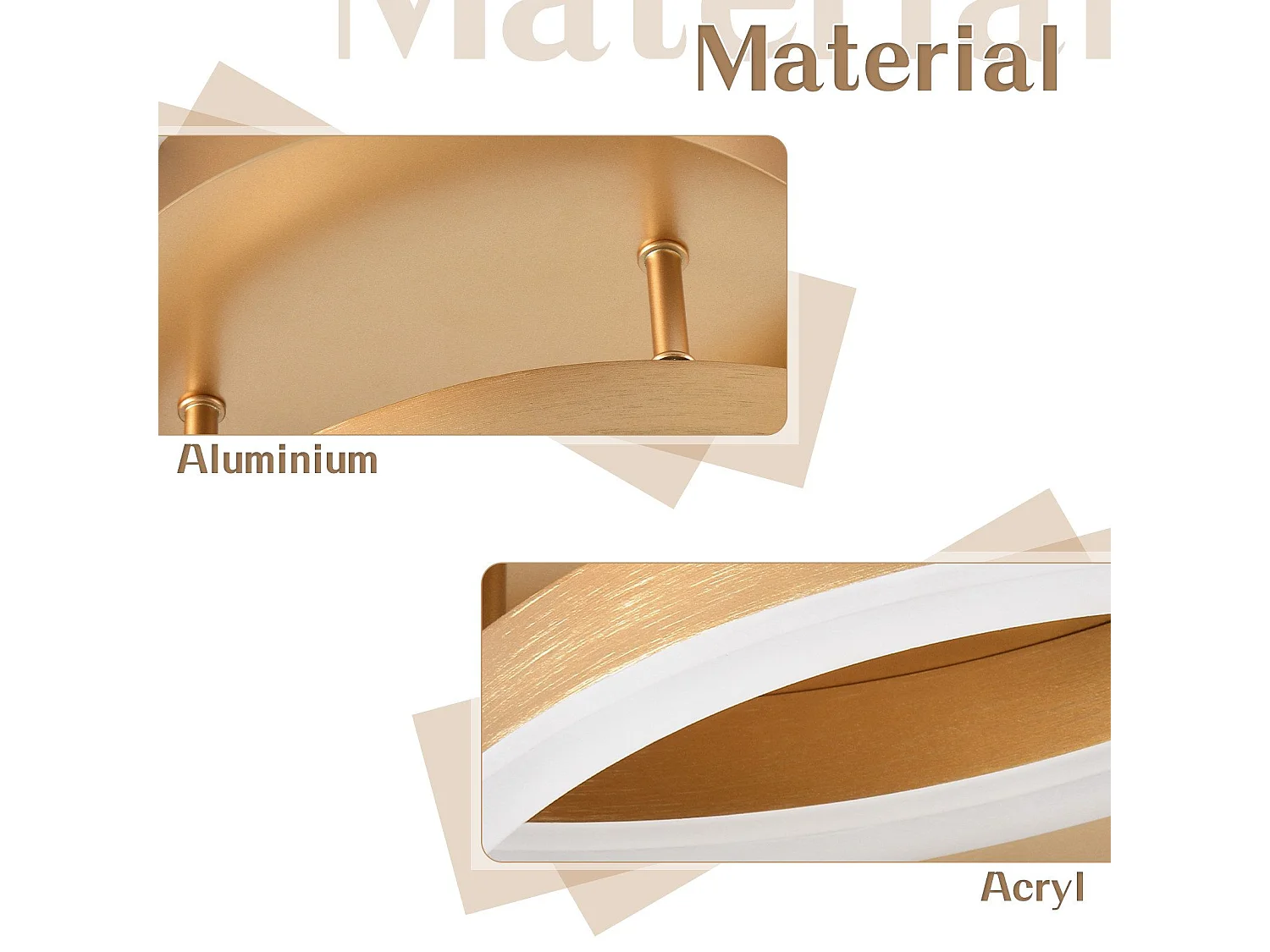 NETTLIFE Plafondlamp LED - Goud - Ring Design - 3-Lichts - Dimbaar - 74W - Moderne Plafondverlichting- met Afstandsbediening - voor Slaapkamer | Keuken | Woonkamer