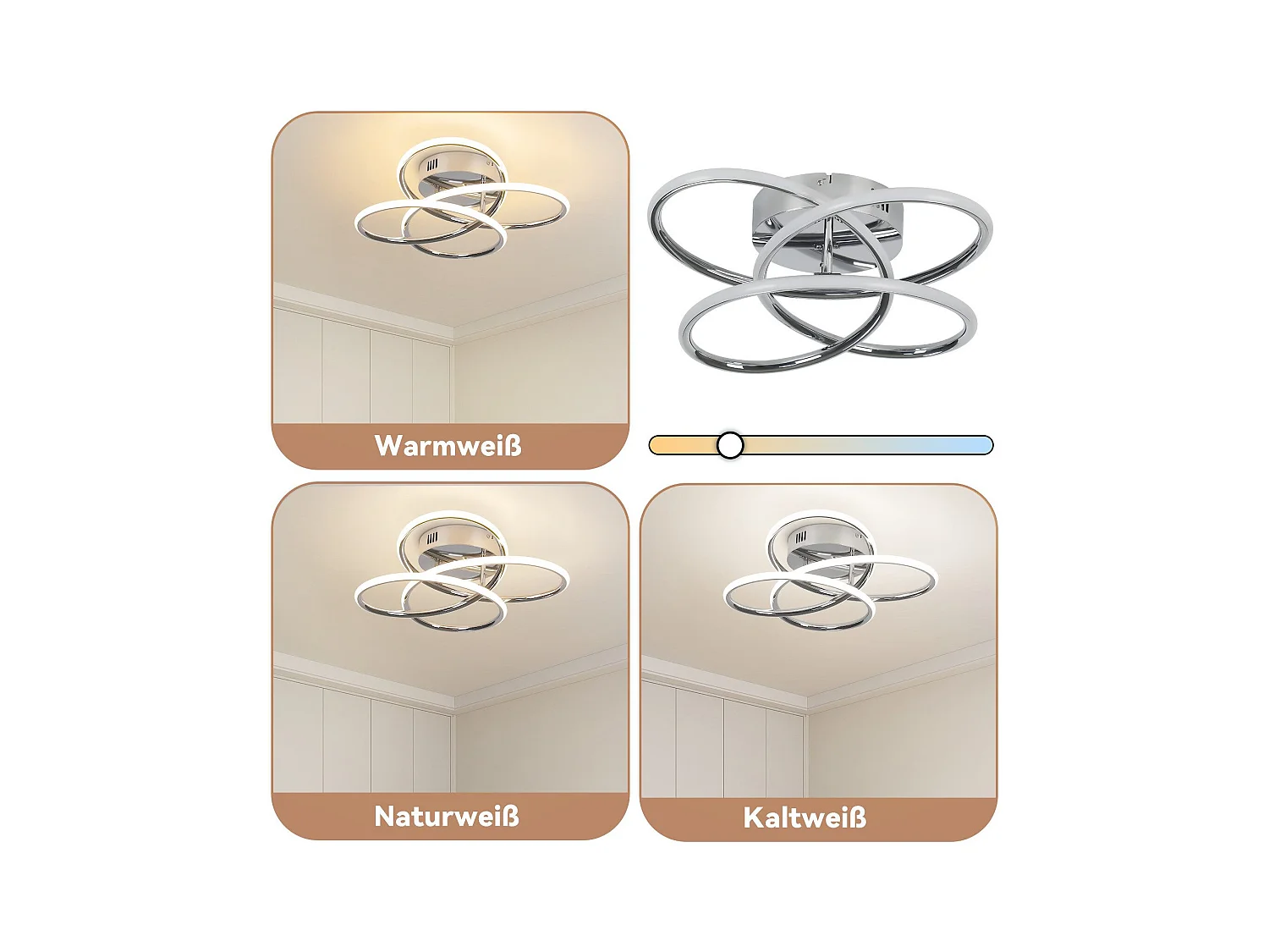 NETTLIFE LED Deckenleuchte für Flur, dimmbar, mit Fernbedienung, modernes Schmetterlingsdesign, 36 cm, 44 W