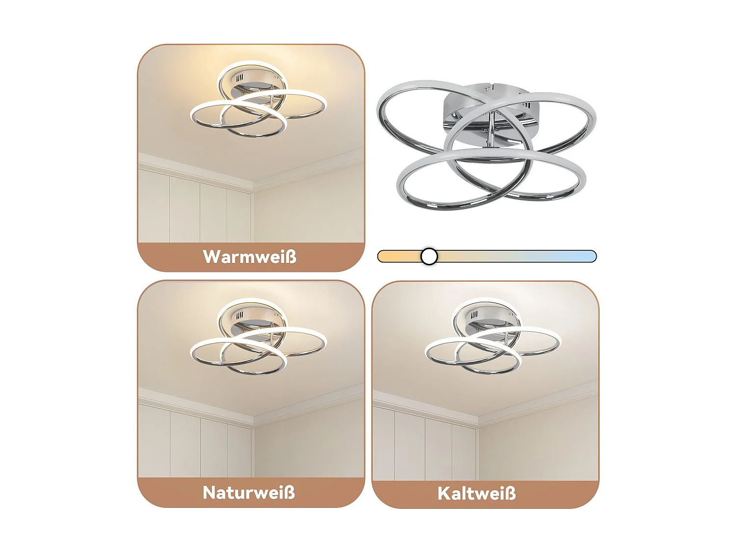 NETTLIFE Plafonnier LED pour couloir, intensité variable, avec télécommande, design moderne en forme de papillon, 36 cm, 44 W