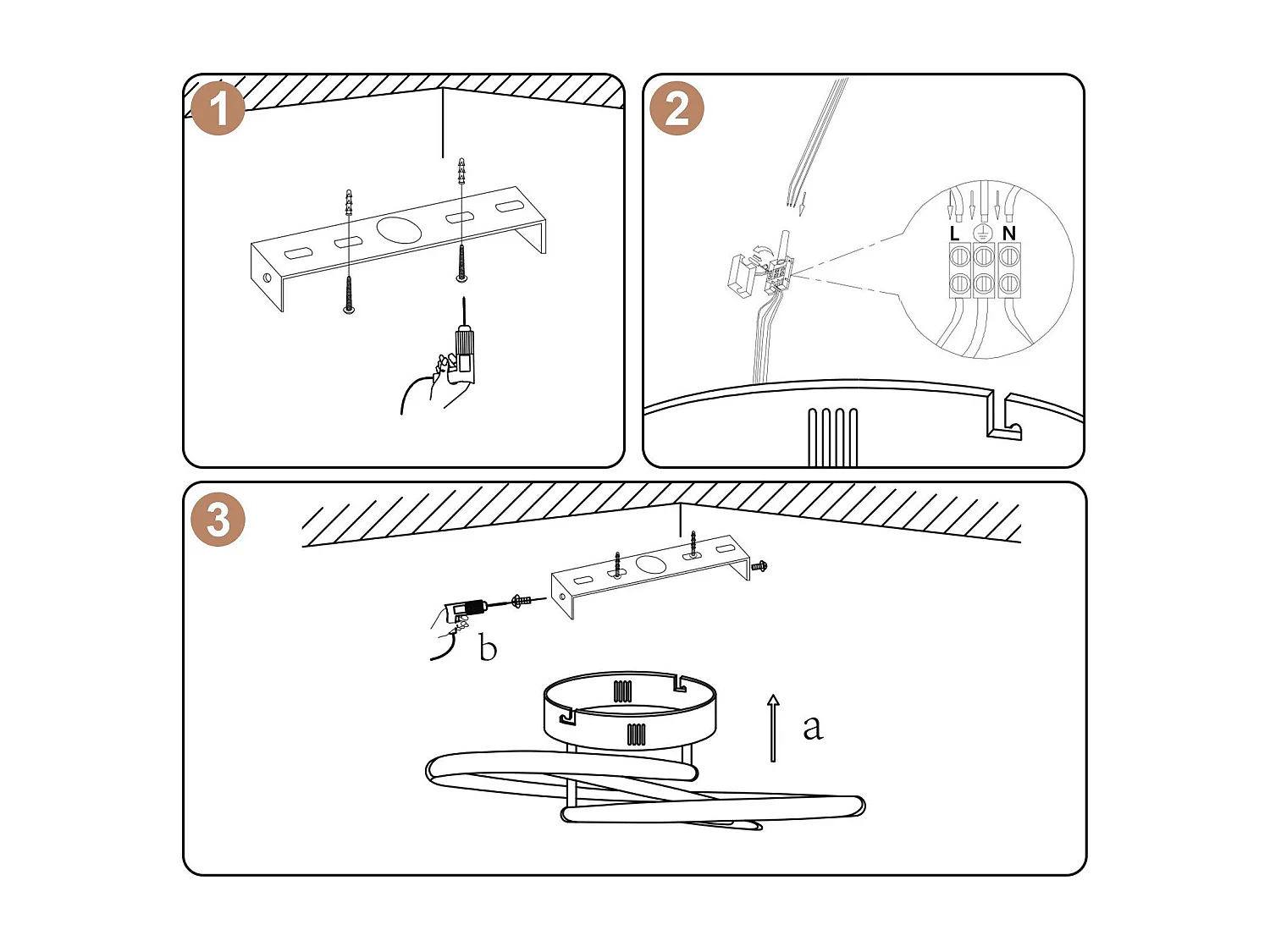 NETTLIFE Plafonnier LED pour couloir, intensité variable, avec télécommande, design moderne en forme de papillon, 36 cm, 44 W