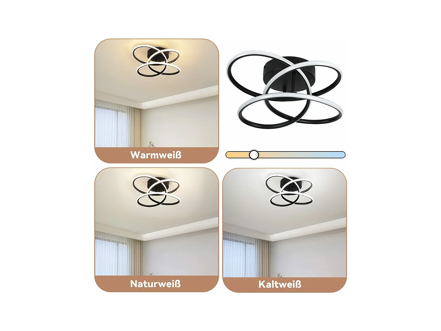 NETTLIFE Lámpara de techo LED para pasillo, color negro, diseño moderno, regulable, con mando a distancia, para cocina, 44 W